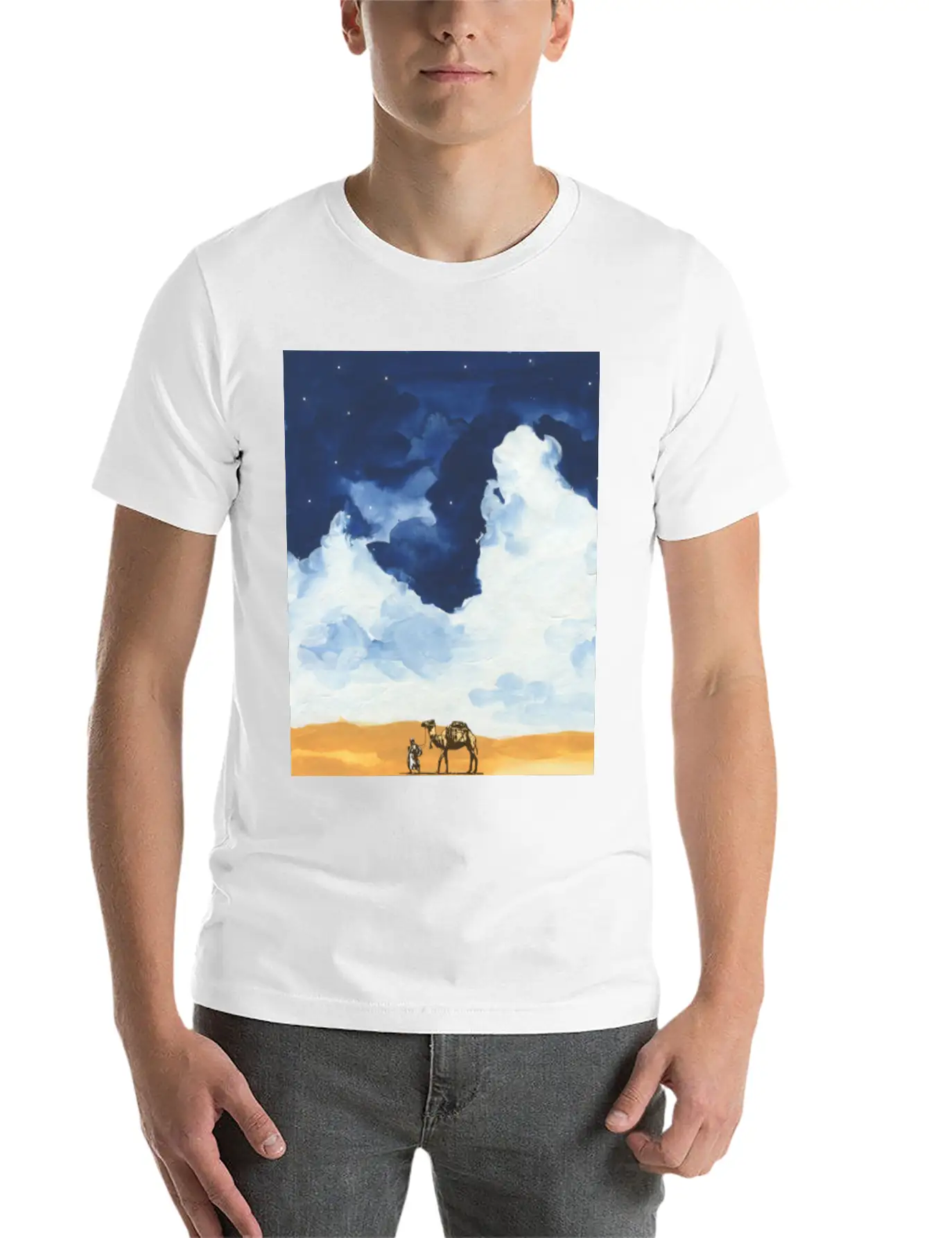 Colorful Bedouin Camel Walking In The Desert Casual Graphic T-Shirt – Simple And Comfortable Daily Wear