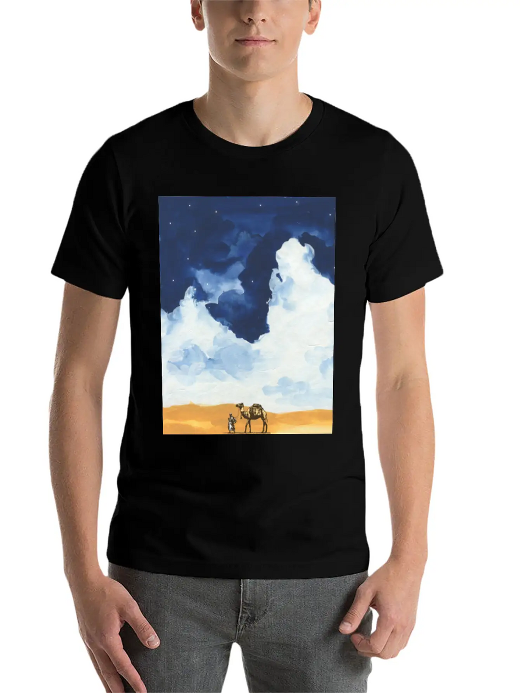 Colorful Bedouin Camel Walking In The Desert Casual Graphic T-Shirt – Simple And Comfortable Daily Wear