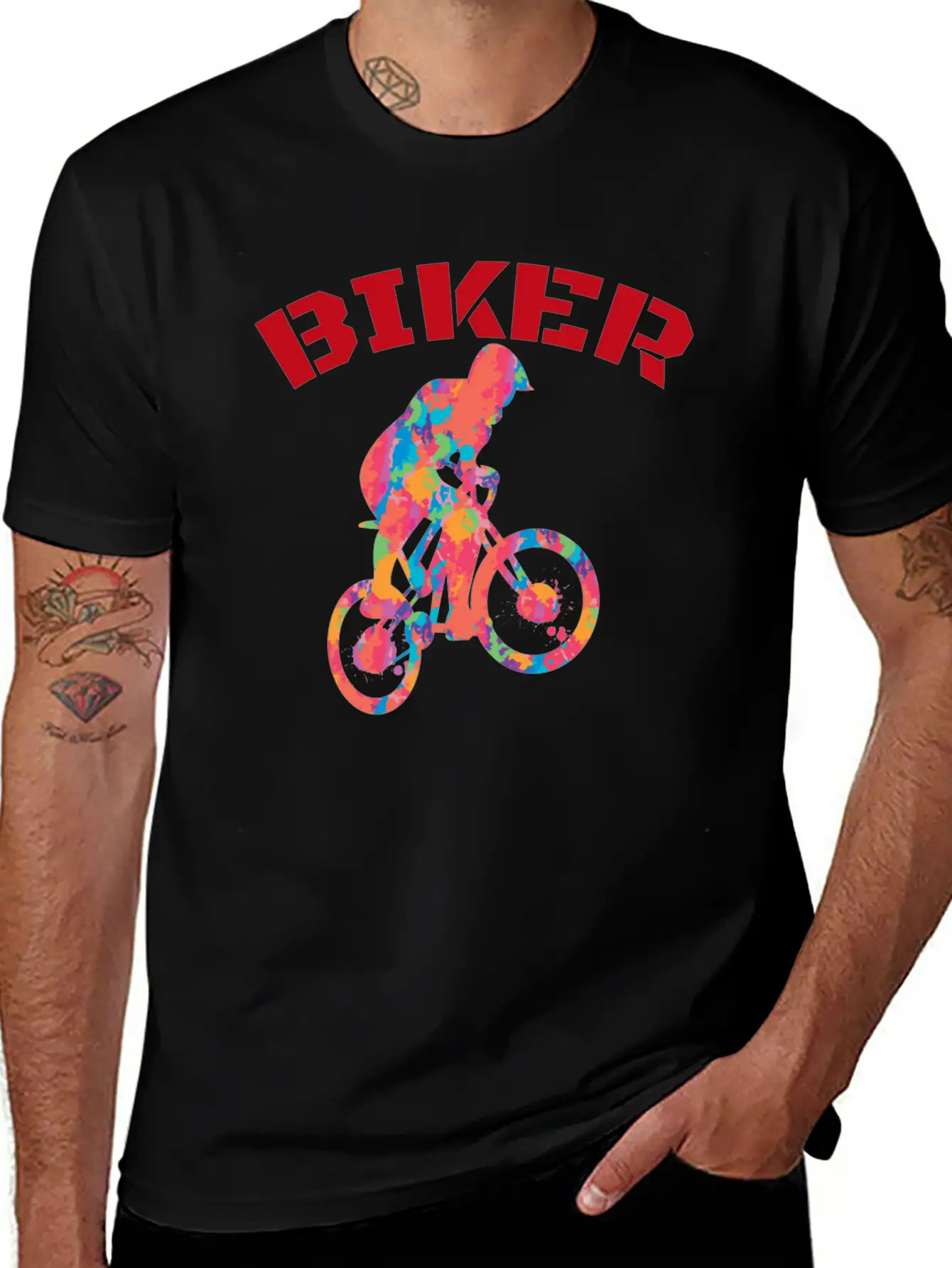 Colorful Biker Unisex Casual T-Shirt – Clean Design For Daily Comfort
