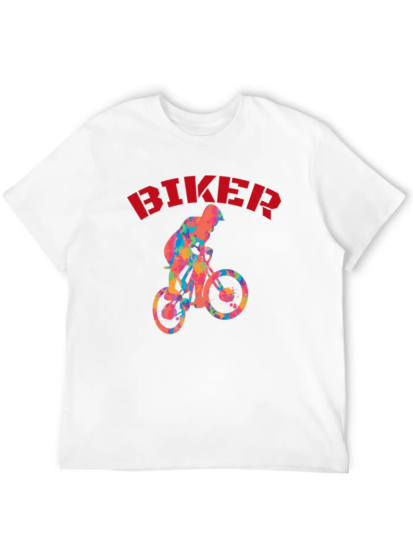 Colorful Biker Unisex Casual T-Shirt – Clean Design For Daily Comfort