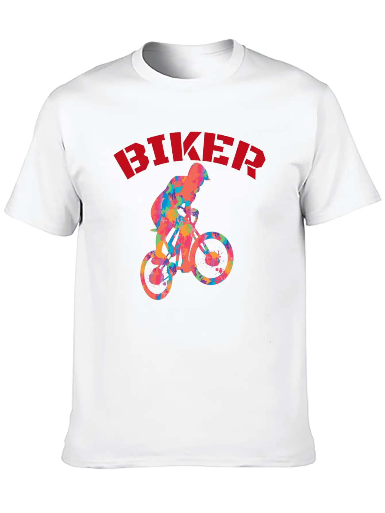 Colorful Biker Unisex Casual T-Shirt – Clean Design For Daily Comfort