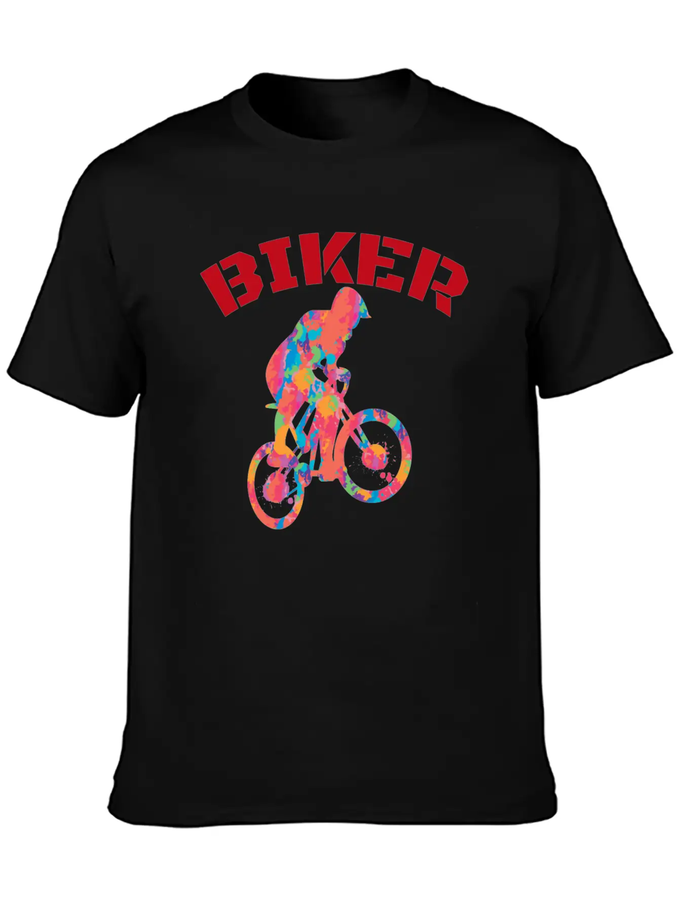 Colorful Biker Unisex Casual T-Shirt – Clean Design For Daily Comfort