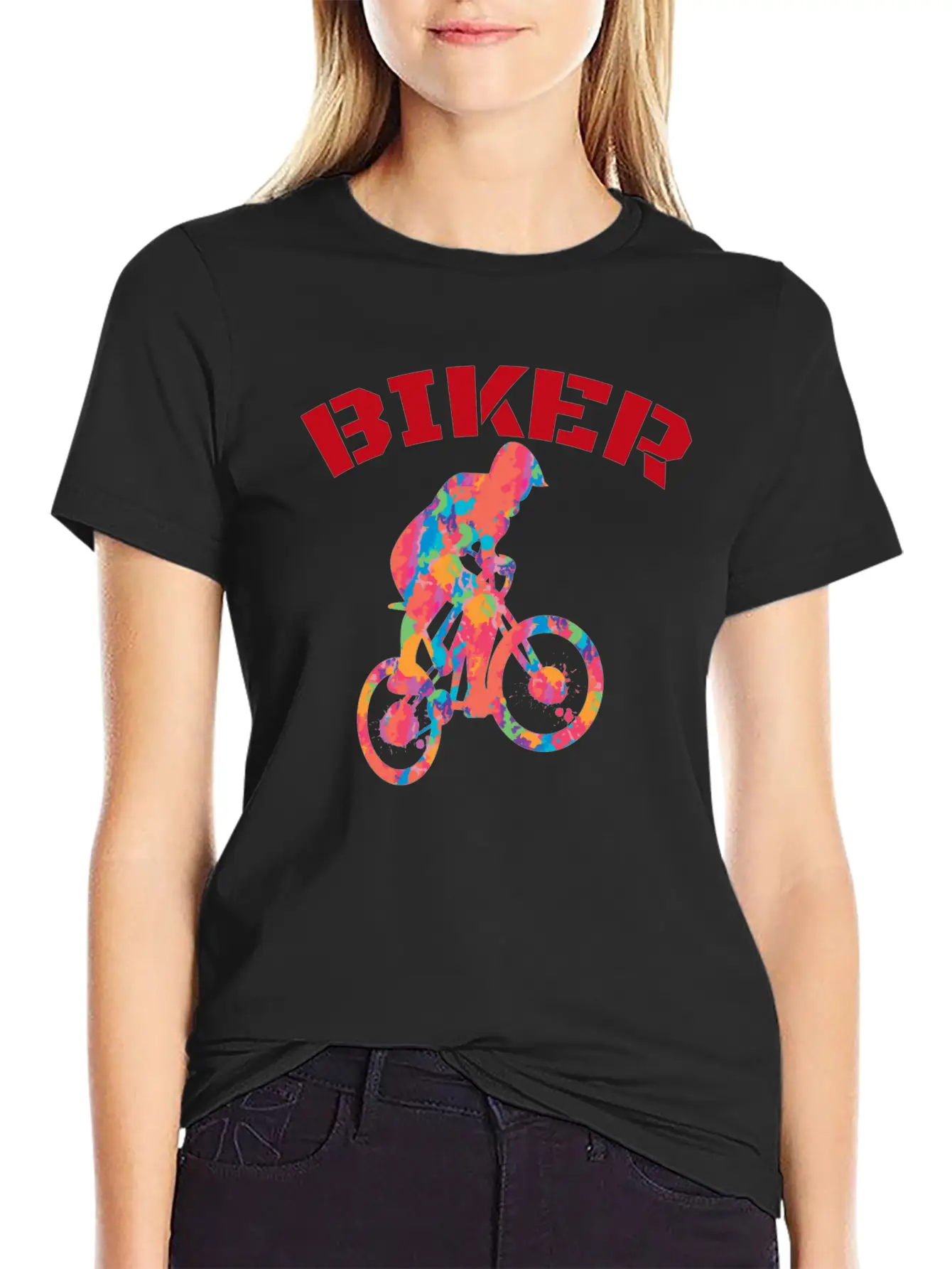 Colorful Biker Unisex Casual T-Shirt – Clean Design For Daily Comfort