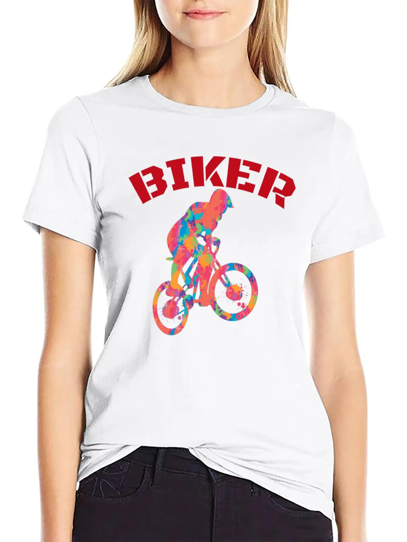 Colorful Biker Unisex Casual T-Shirt – Clean Design For Daily Comfort