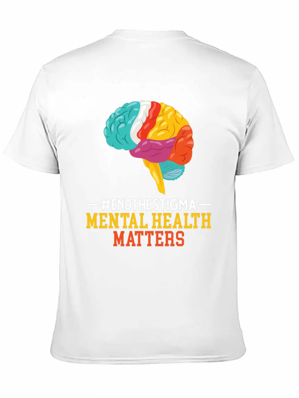 Colorful Brain Mental Health Breathable Soft Cotton T-Shirt – Timeless Casual Look