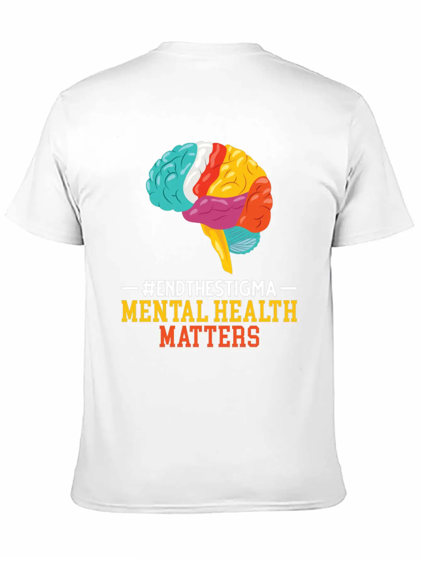 Colorful Brain Mental Health Breathable Soft Cotton T-Shirt – Timeless Casual Look