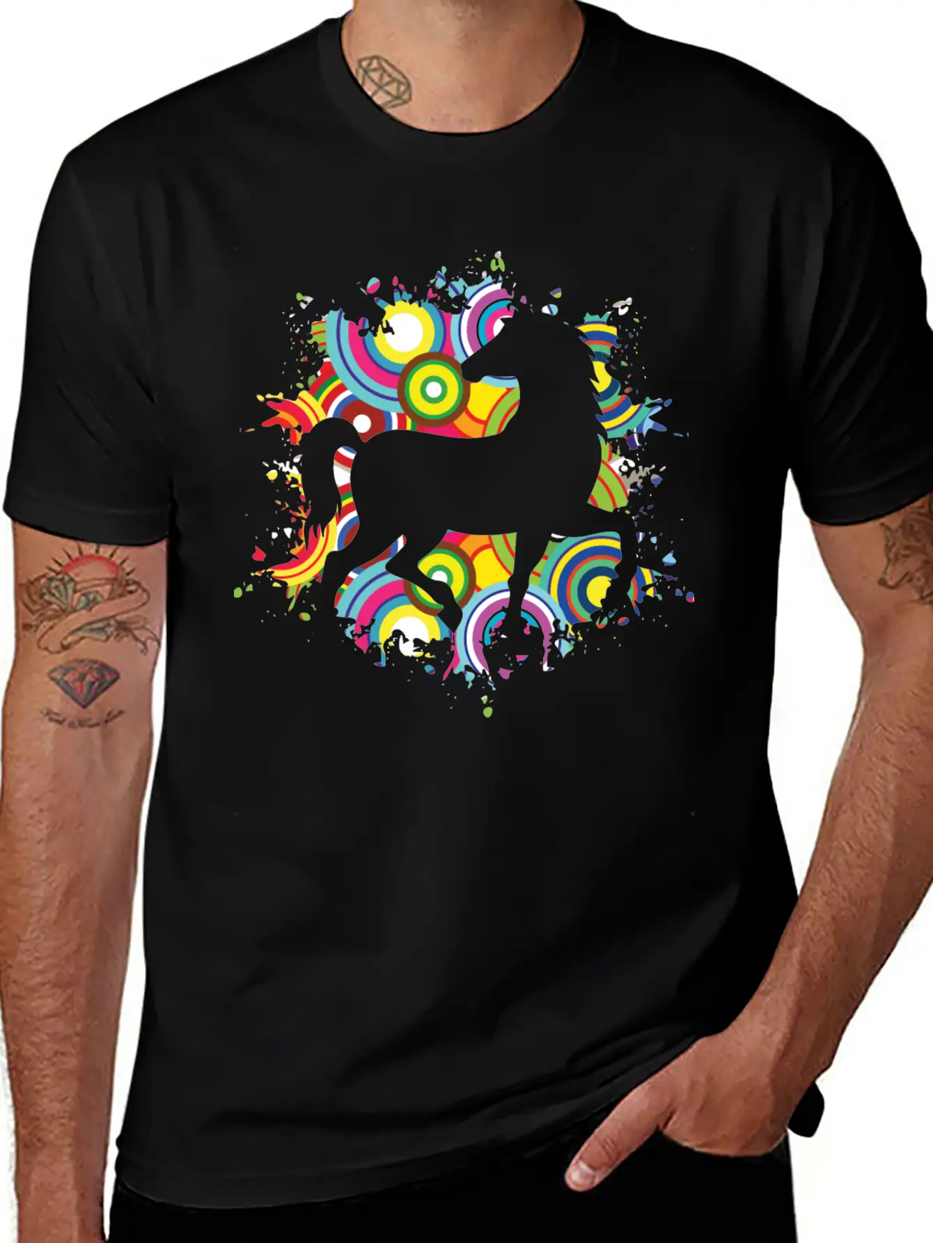 Colorful Horsing Shirt For Horse Lovers With Stylish Everyday T-Shirt – Unisex Basic Cotton Tee