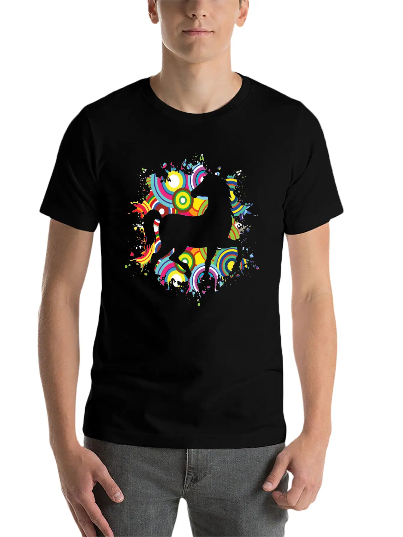 Colorful Horsing Shirt For Horse Lovers With Stylish Everyday T-Shirt – Unisex Basic Cotton Tee