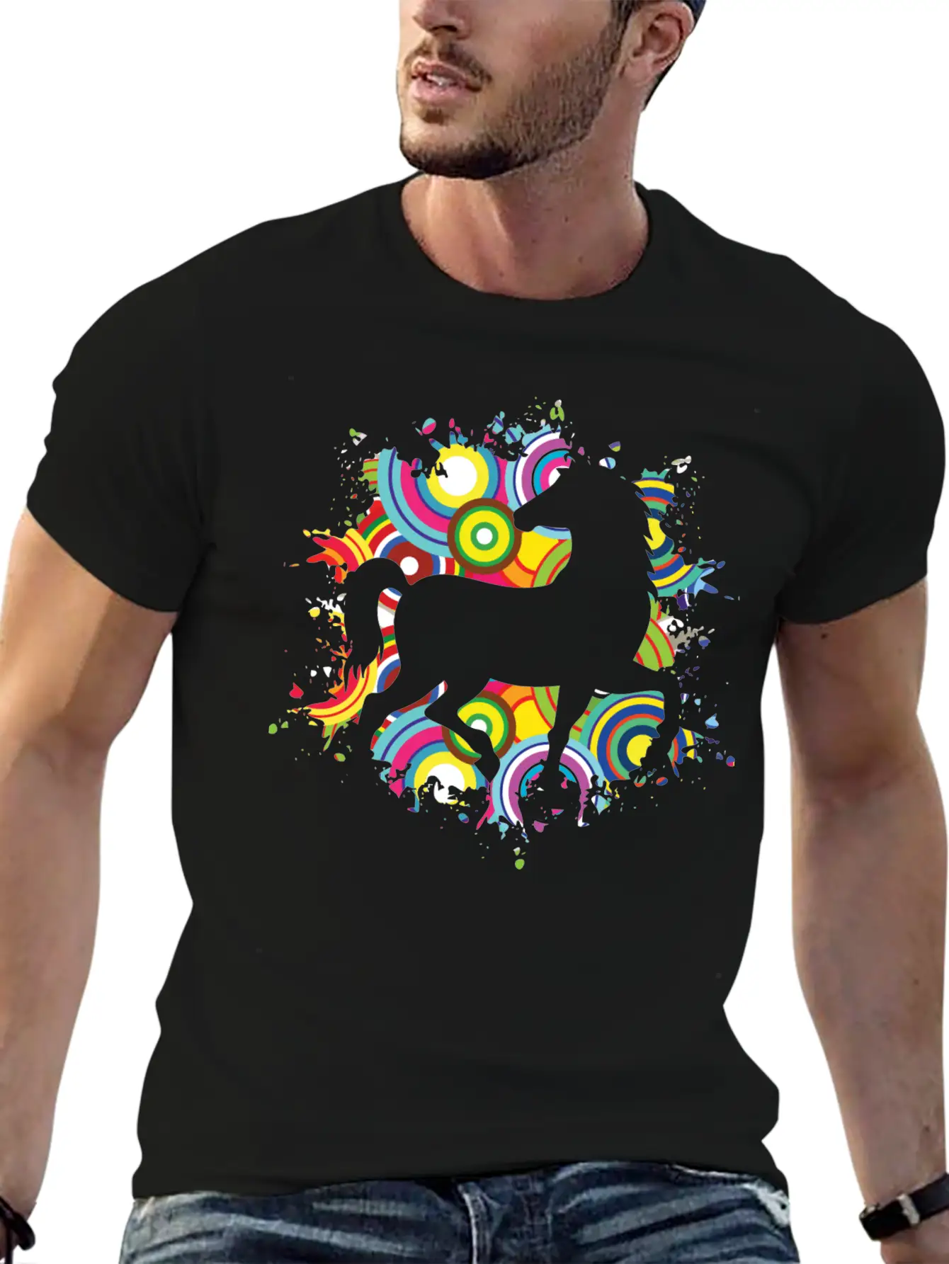 Colorful Horsing Shirt For Horse Lovers With Stylish Everyday T-Shirt – Unisex Basic Cotton Tee