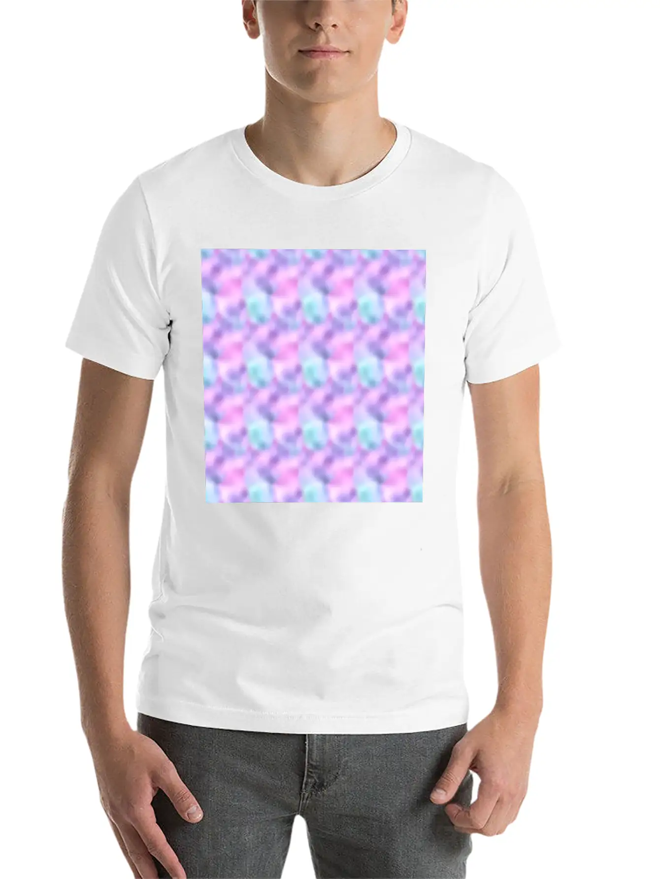 Colorful Iridescent Pattern Casual Graphic T-Shirt – Simple And Comfortable Daily Wear