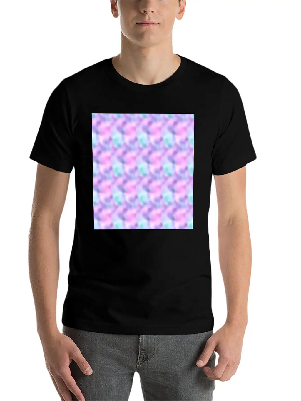 Colorful Iridescent Pattern Casual Graphic T-Shirt – Simple And Comfortable Daily Wear