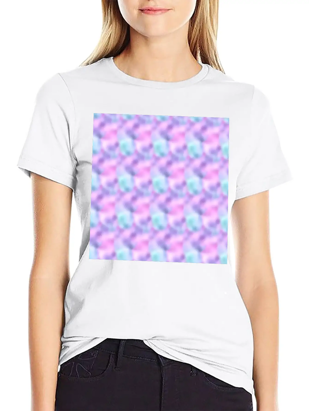 Colorful Iridescent Pattern Casual Graphic T-Shirt – Simple And Comfortable Daily Wear