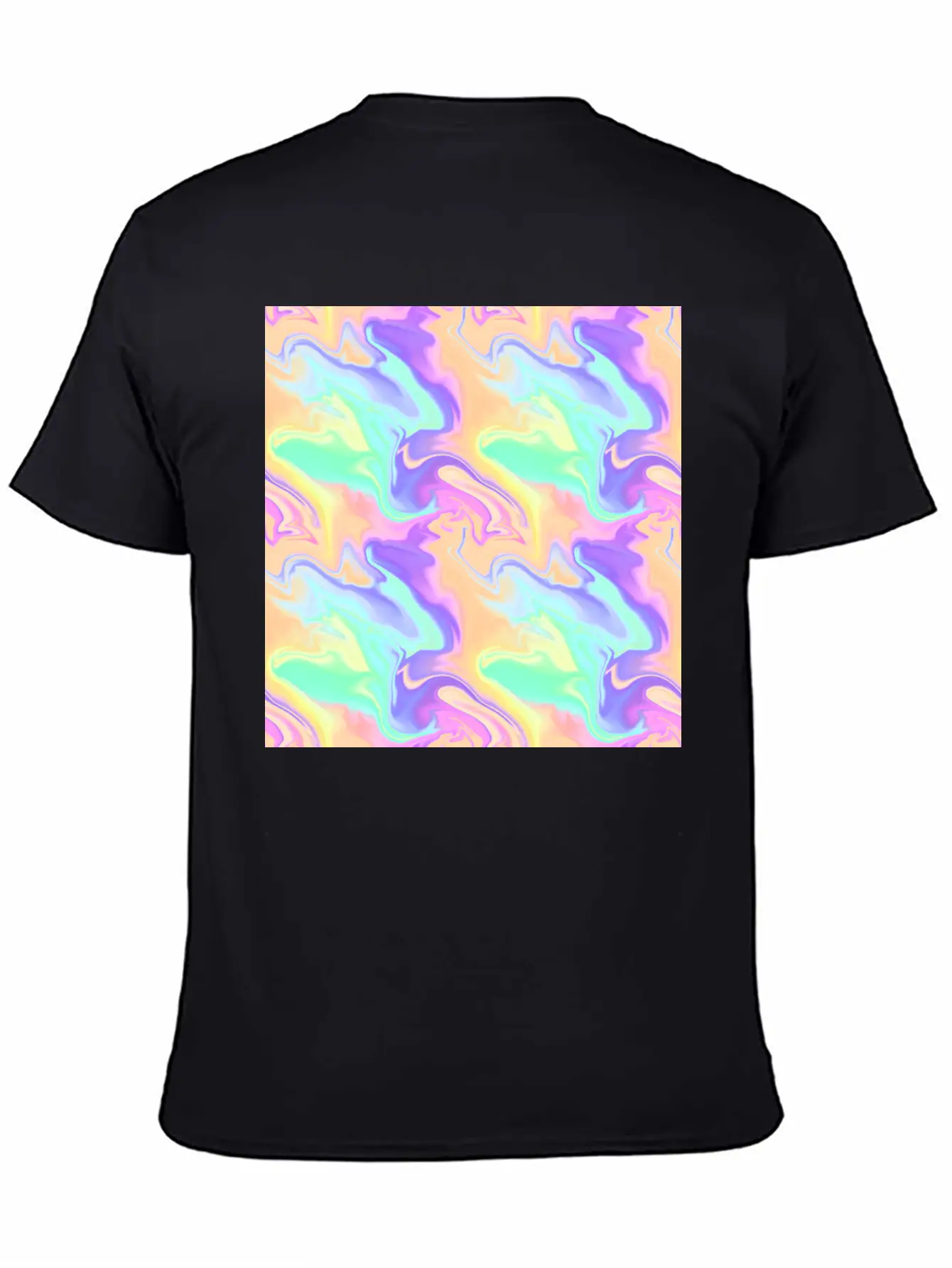 Colorful Iridescent Swirls Pattern Unisex Casual T-Shirt – Clean Design For Daily Comfort