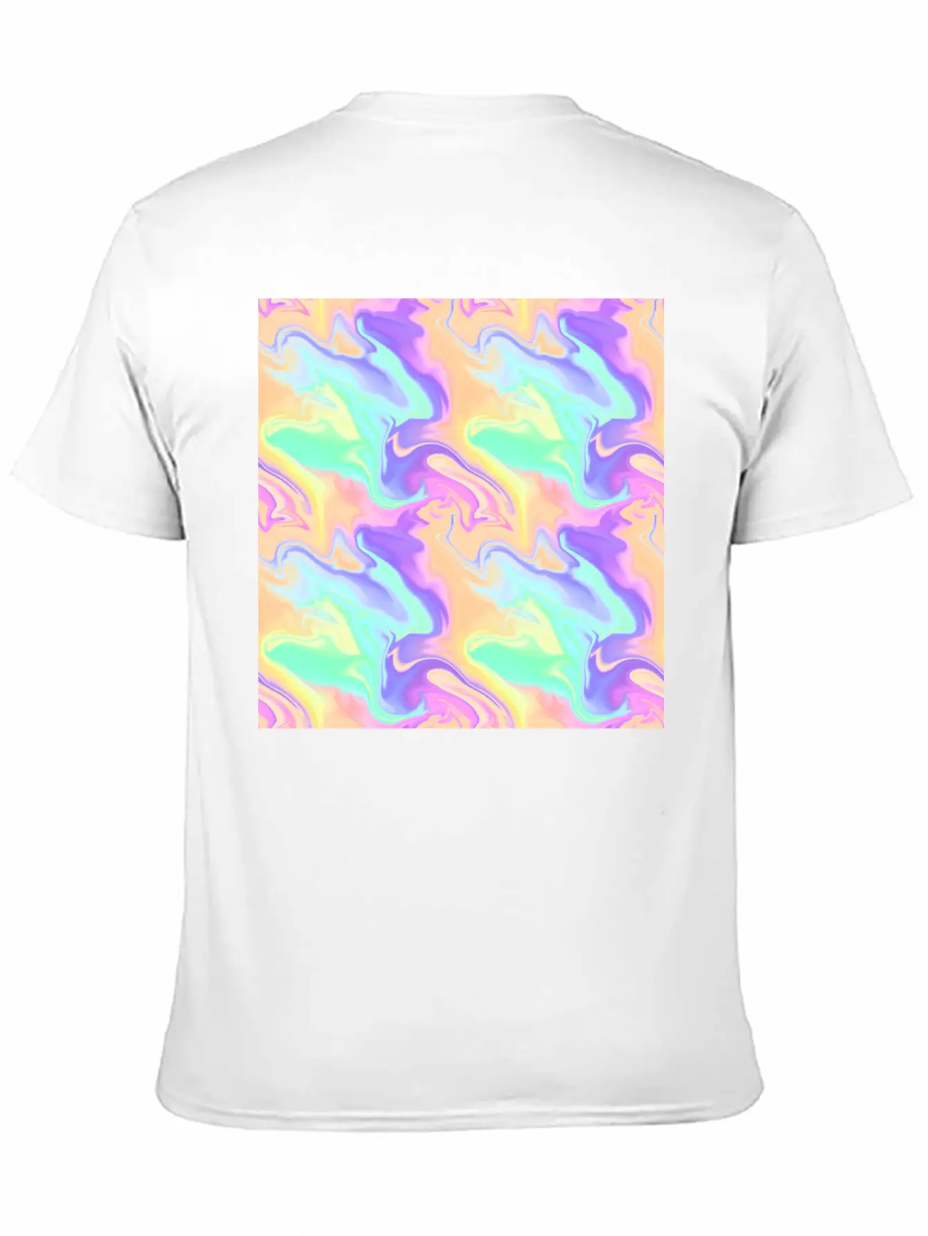 Colorful Iridescent Swirls Pattern Unisex Casual T-Shirt – Clean Design For Daily Comfort