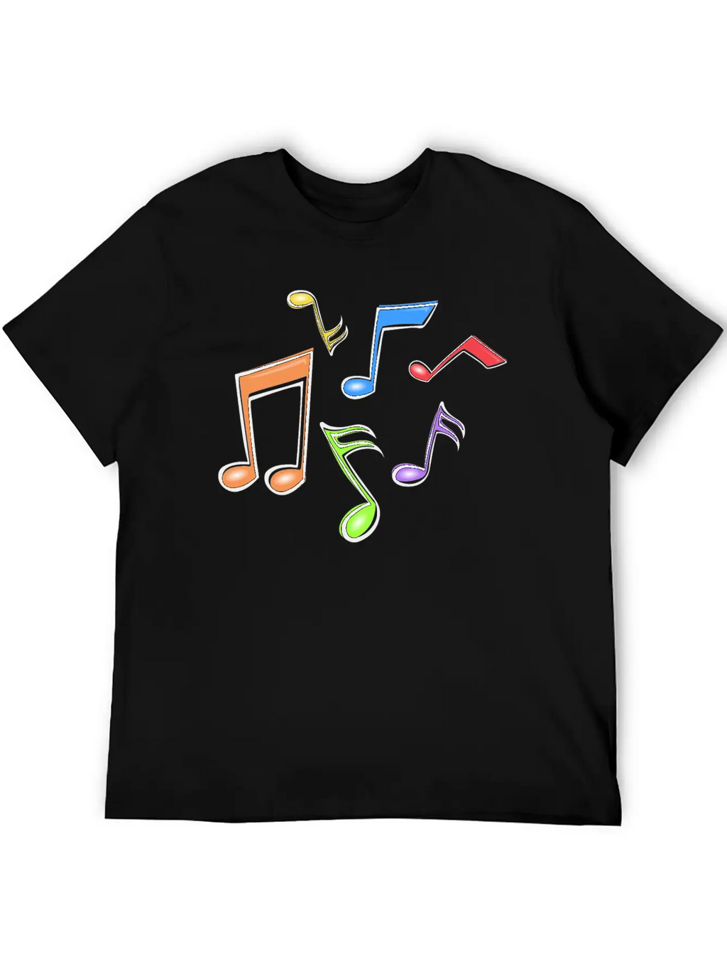 Colorful Music Notes Breathable Soft Cotton T-Shirt – Timeless Casual Look