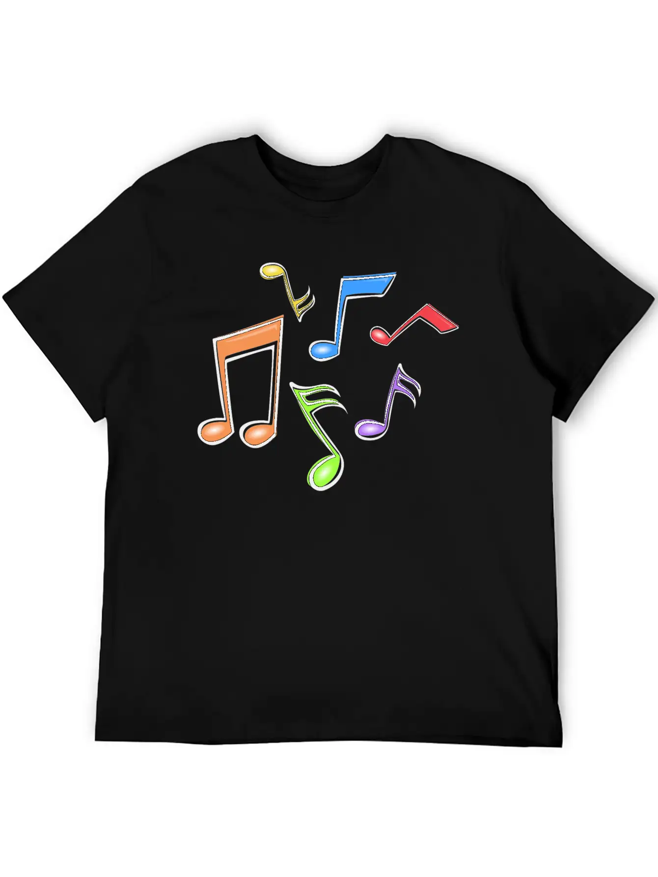 Colorful Music Notes Breathable Soft Cotton T-Shirt – Timeless Casual Look