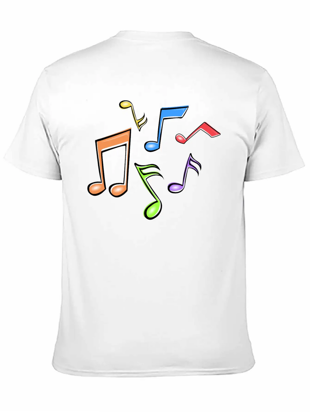 Colorful Music Notes Breathable Soft Cotton T-Shirt – Timeless Casual Look