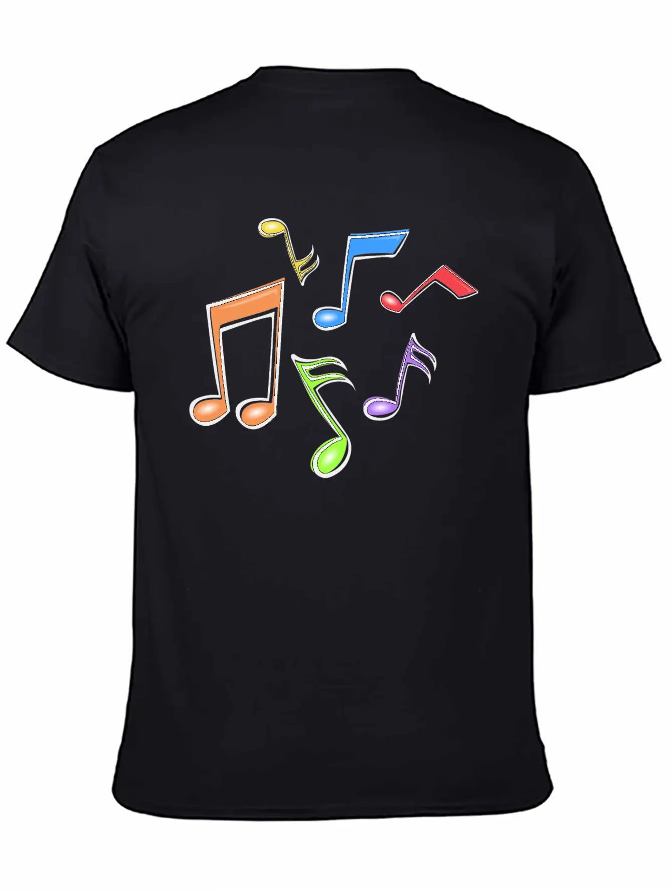 Colorful Music Notes Breathable Soft Cotton T-Shirt – Timeless Casual Look