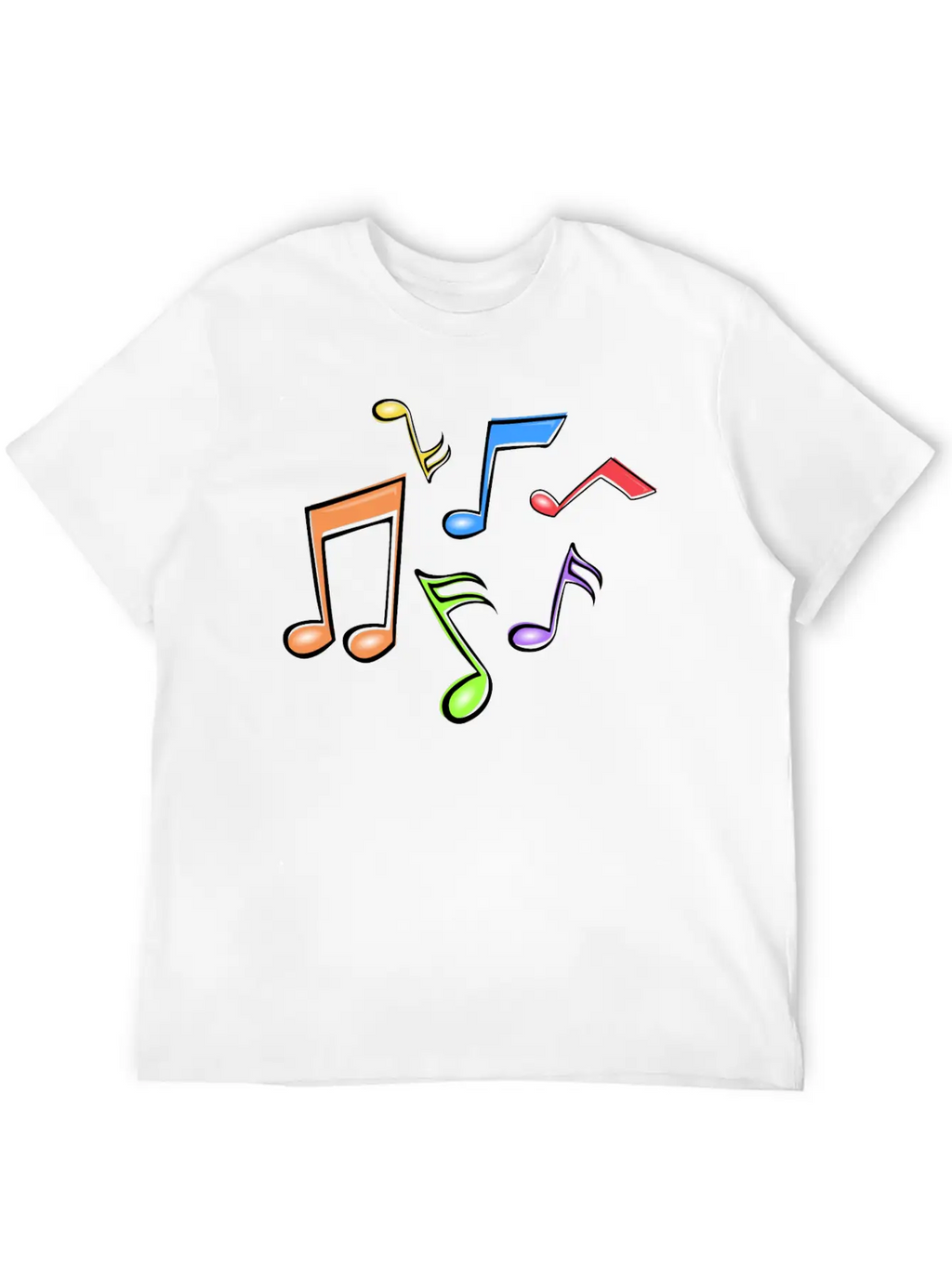Colorful Music Notes Breathable Soft Cotton T-Shirt – Timeless Casual Look