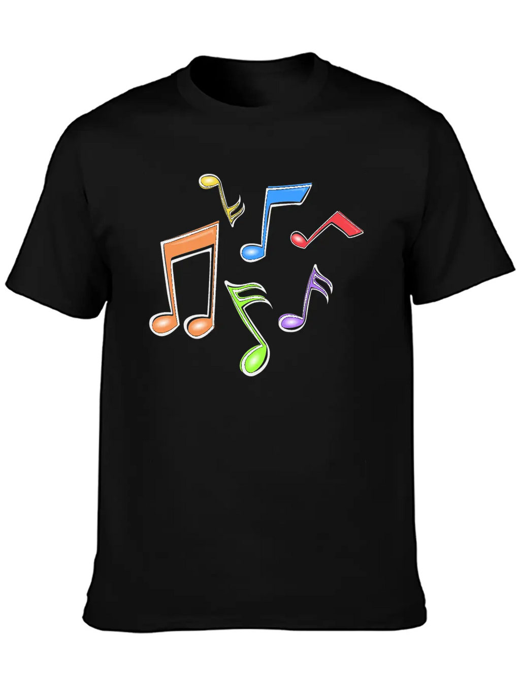 Colorful Music Notes Breathable Soft Cotton T-Shirt – Timeless Casual Look