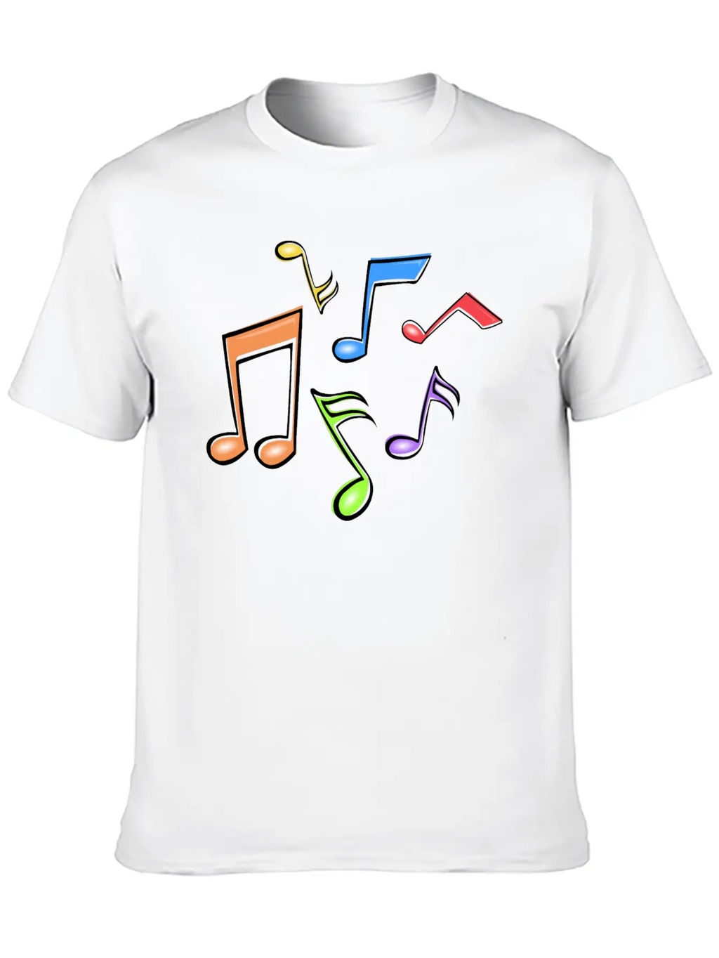 Colorful Music Notes Breathable Soft Cotton T-Shirt – Timeless Casual Look