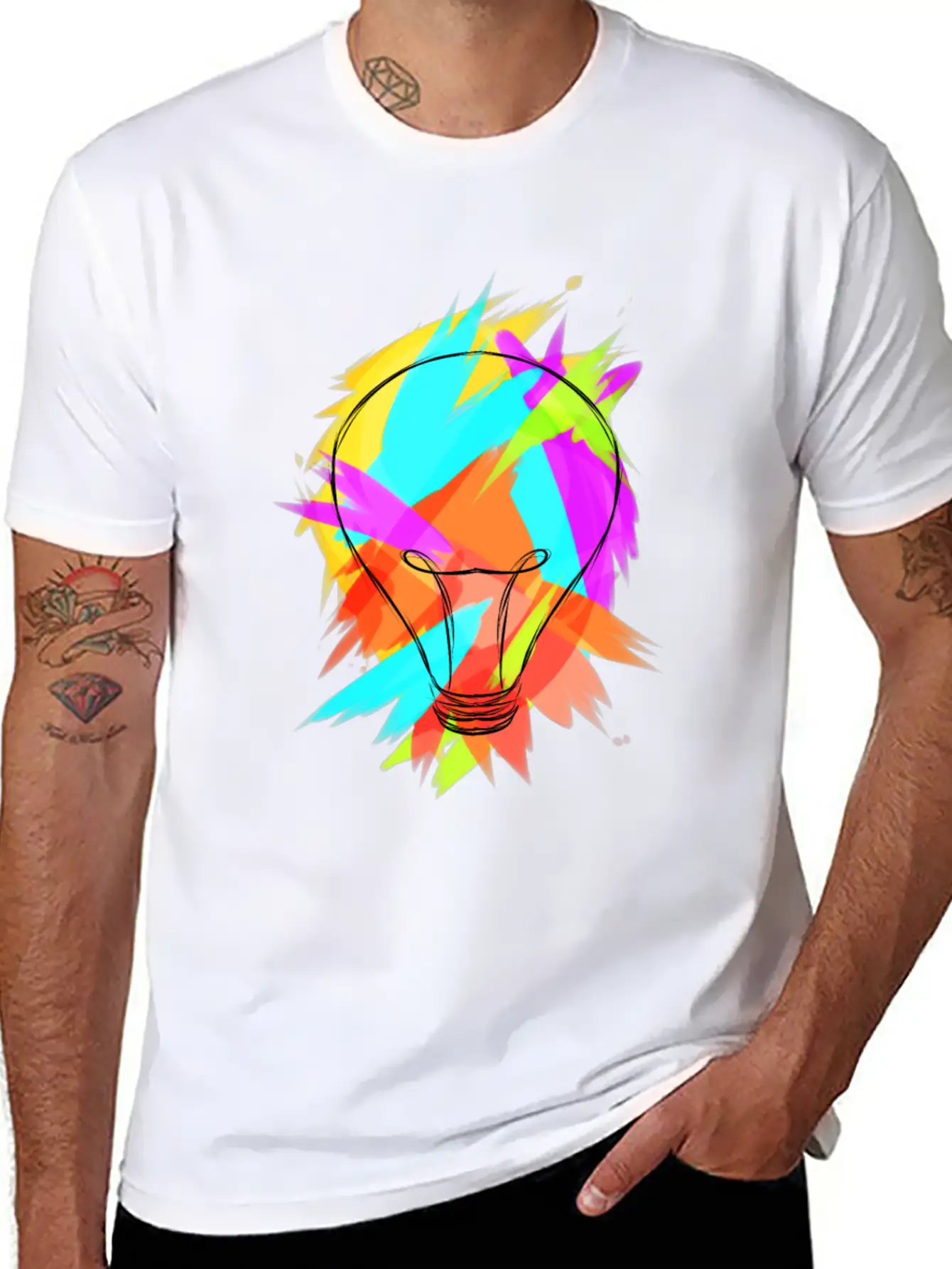 Colorful Pear Creative Colorful Rainbow Gift Casual Graphic T-Shirt – Simple And Comfortable Daily Wear