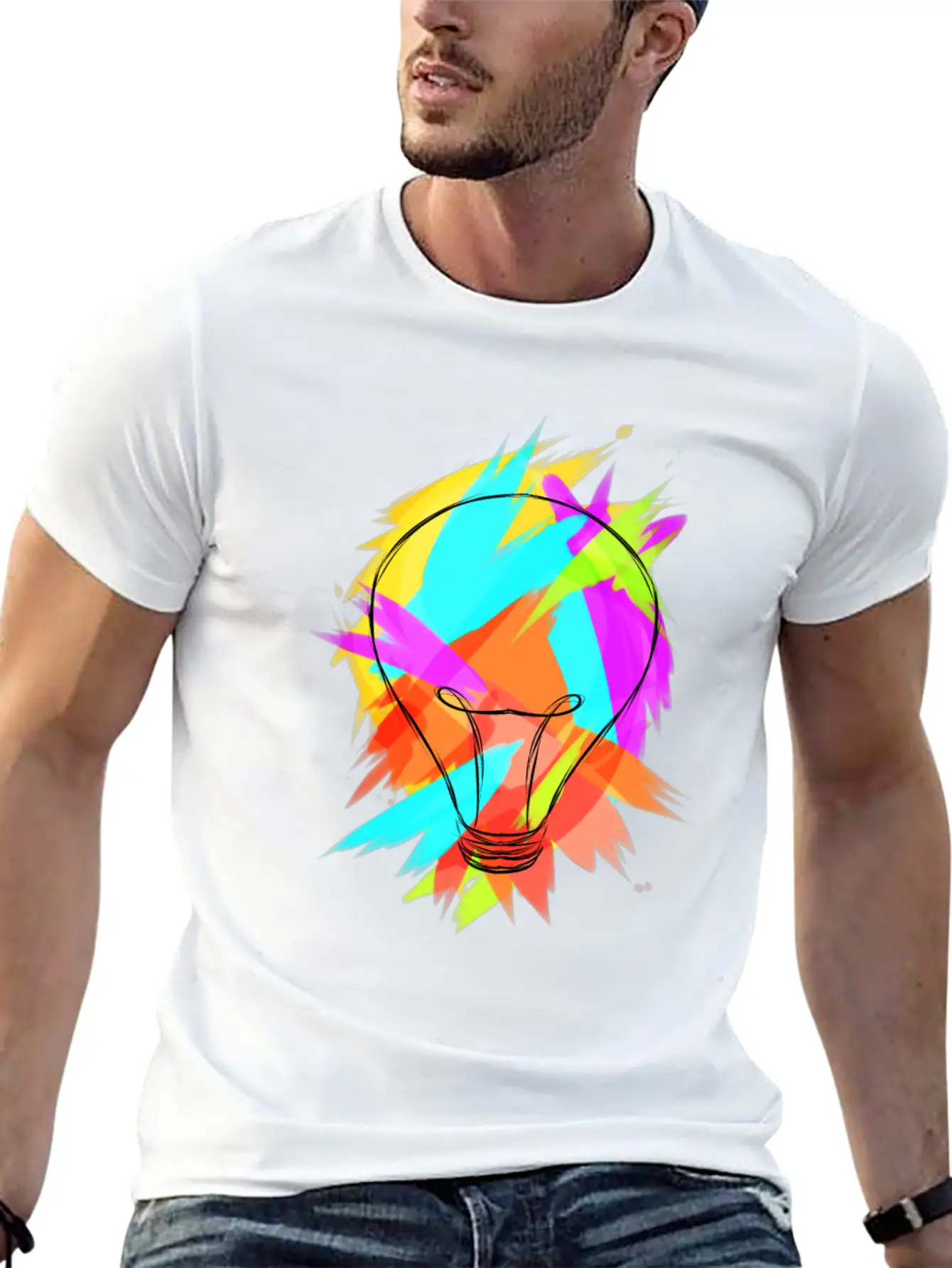 Colorful Pear Creative Colorful Rainbow Gift Casual Graphic T-Shirt – Simple And Comfortable Daily Wear