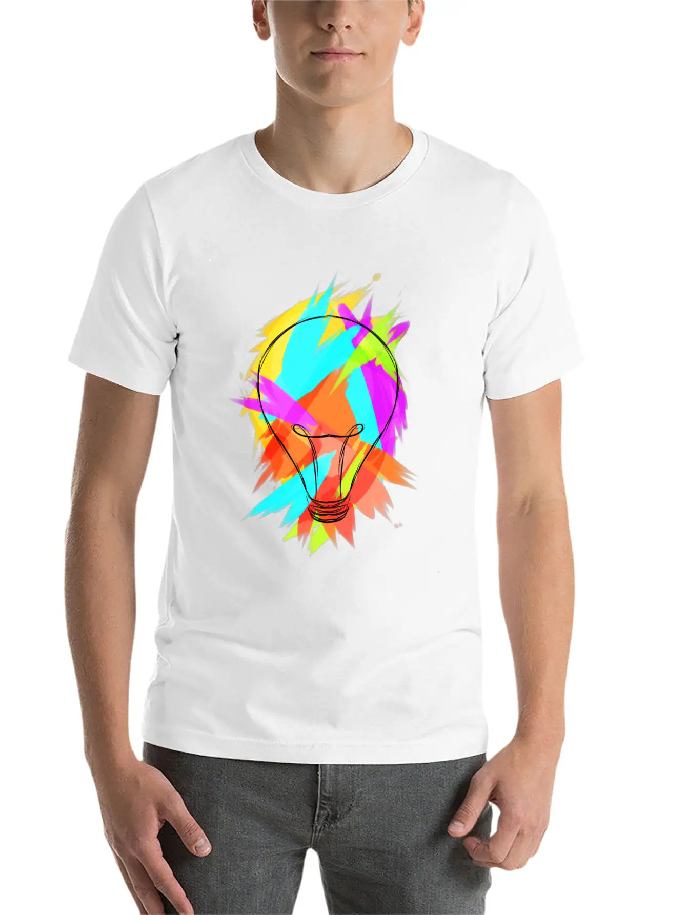 Colorful Pear Creative Colorful Rainbow Gift Casual Graphic T-Shirt – Simple And Comfortable Daily Wear