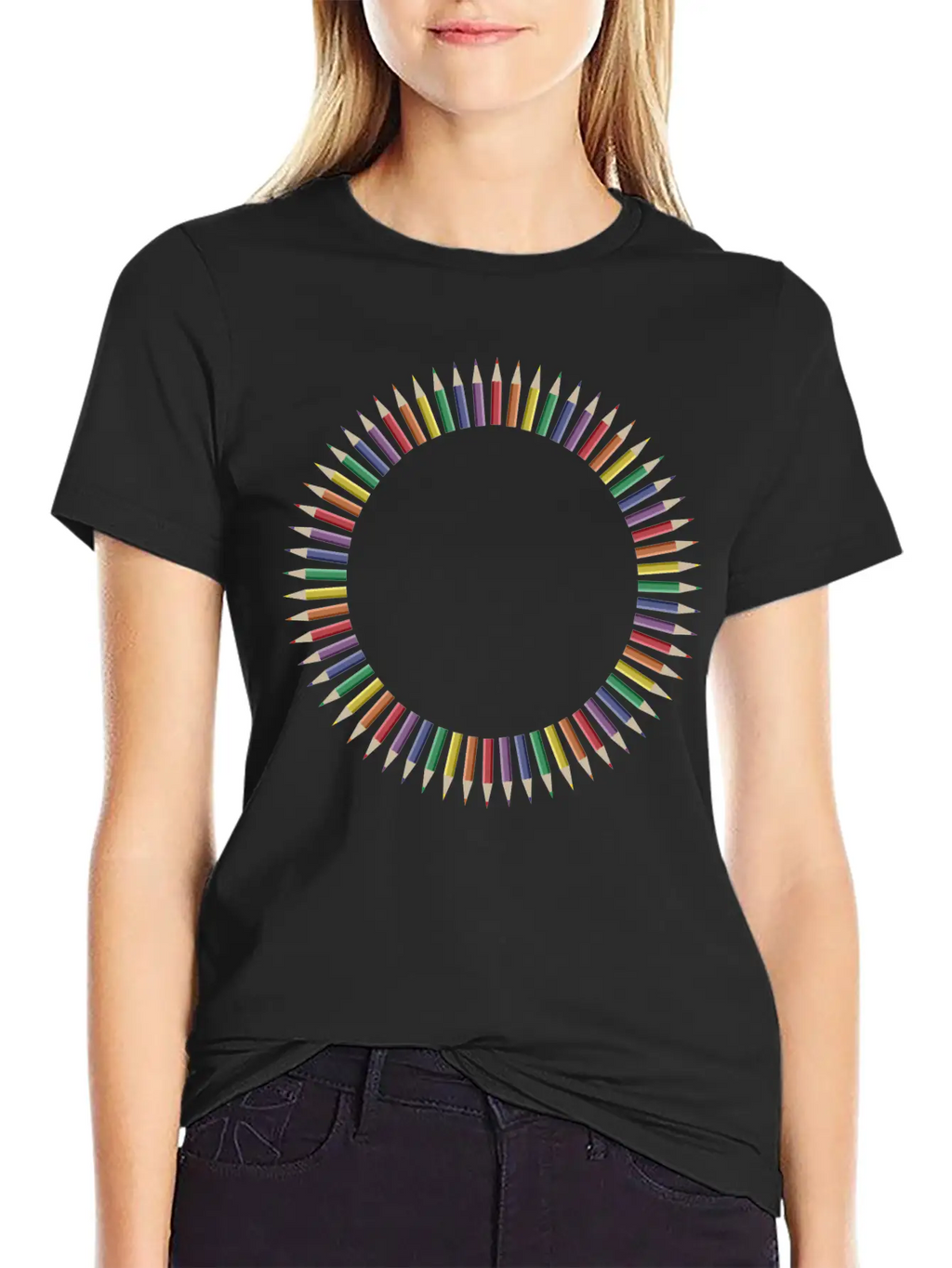 Colorful Pencils Frame 4 Unisex Casual T-Shirt – Clean Design For Daily Comfort