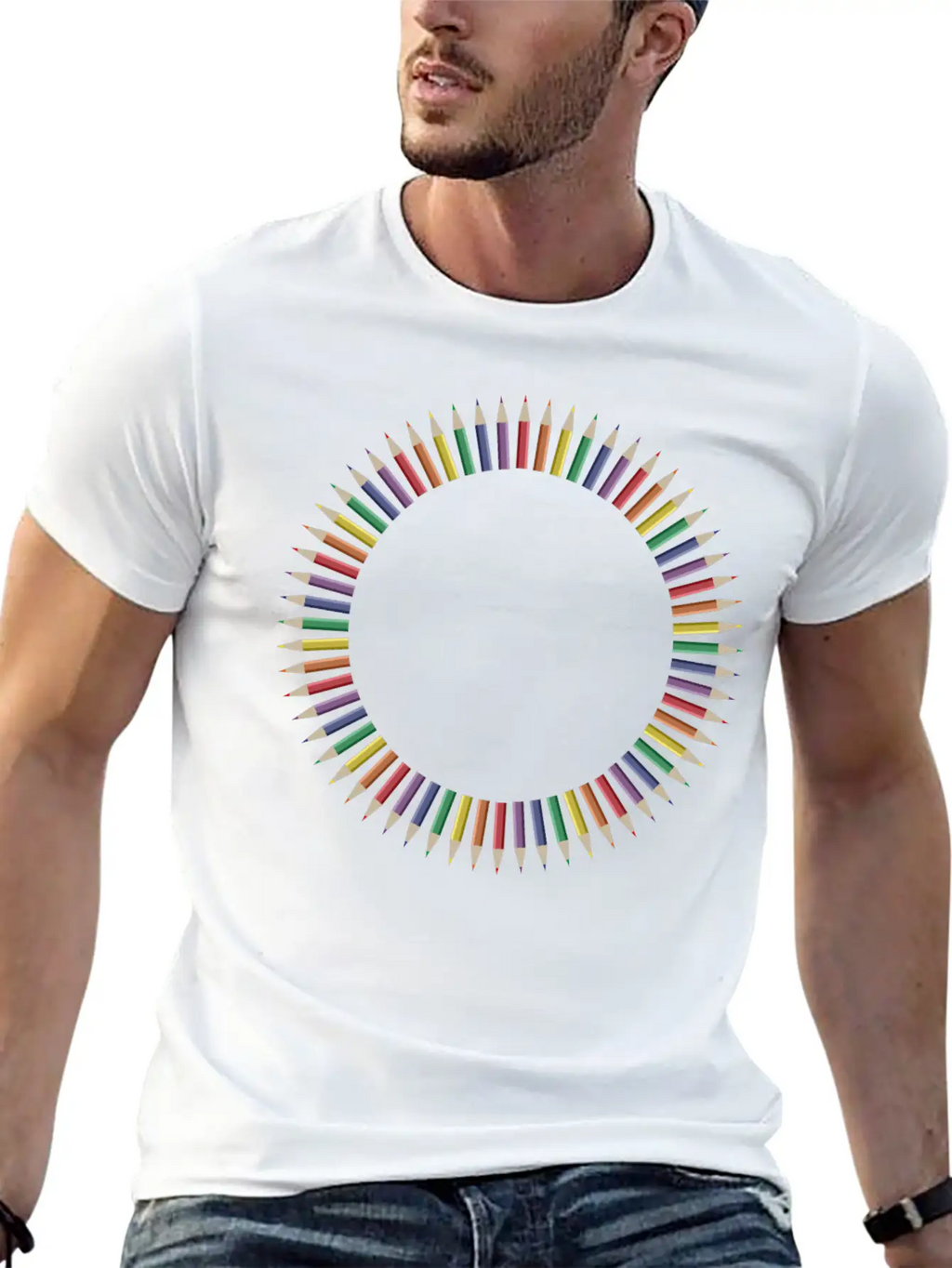 Colorful Pencils Frame 4 Unisex Casual T-Shirt – Clean Design For Daily Comfort