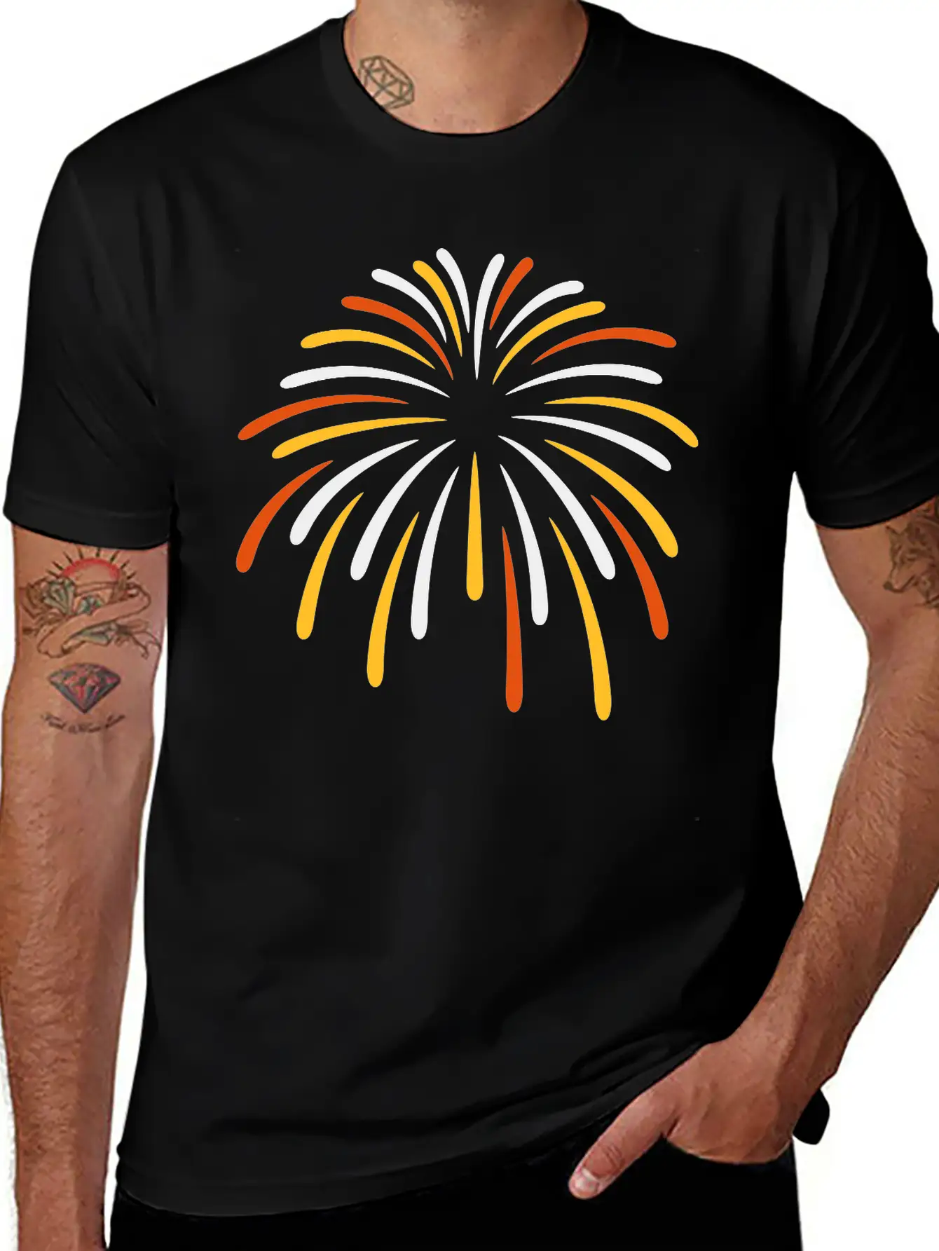 Colorful Sky Fireworks New Breathable Soft Cotton T-Shirt – Timeless Casual Look