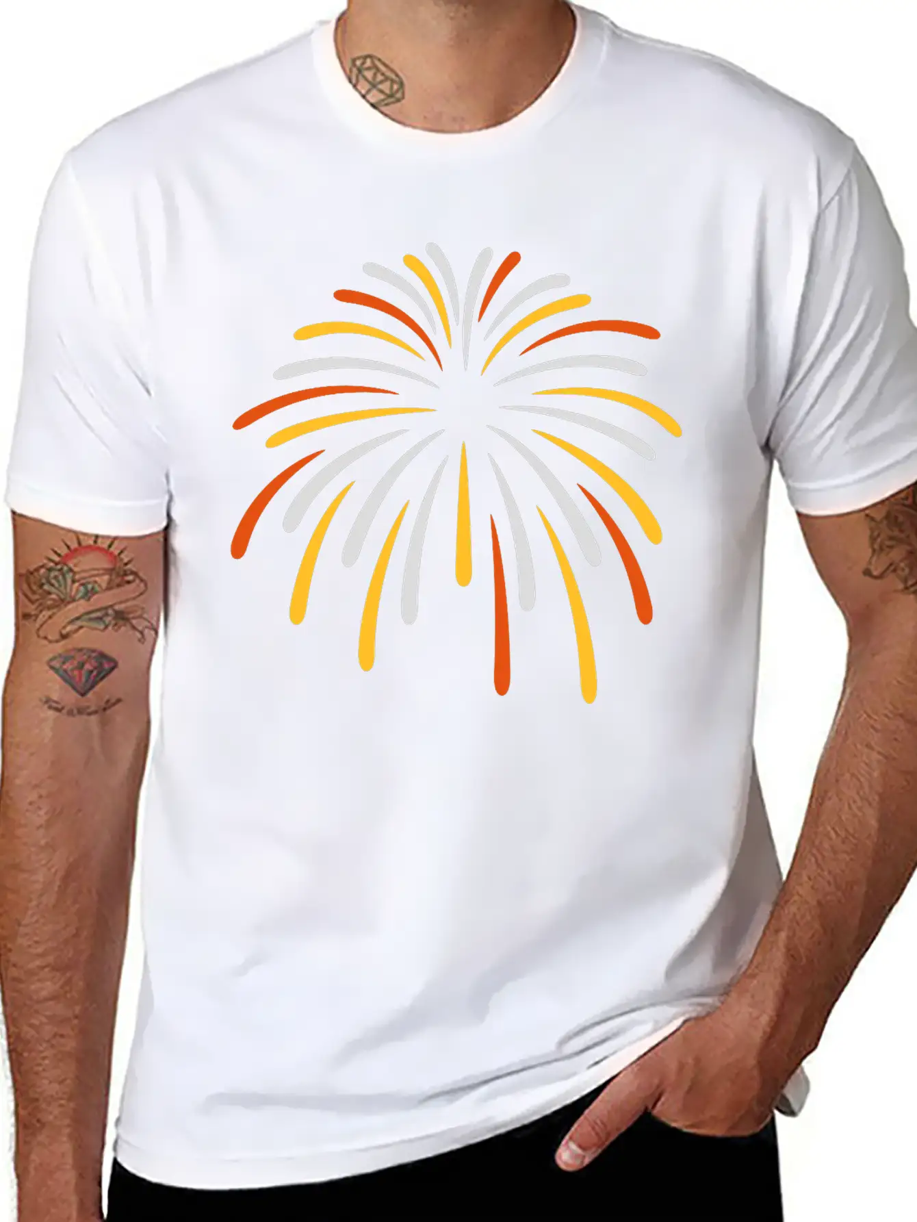 Colorful Sky Fireworks New Breathable Soft Cotton T-Shirt – Timeless Casual Look