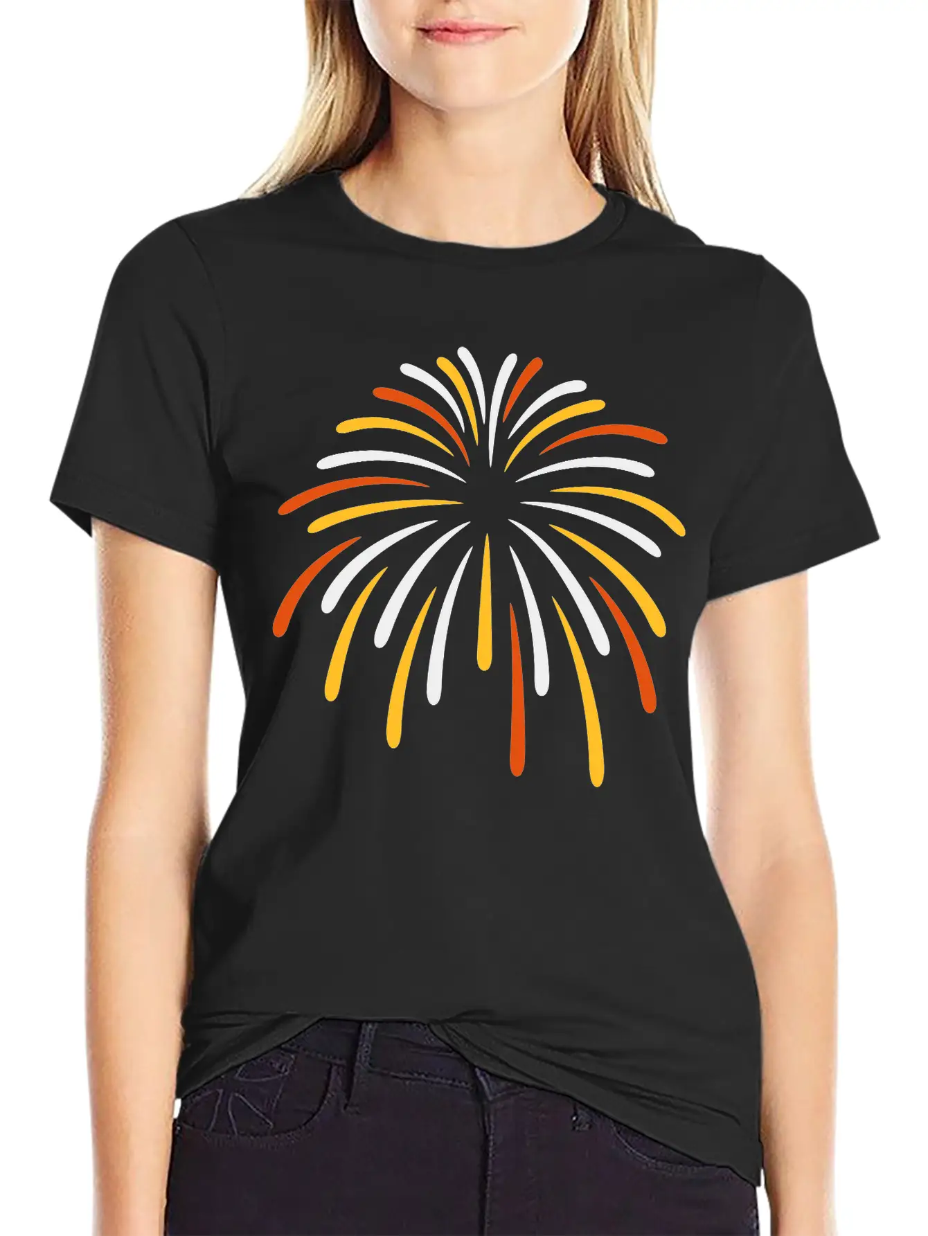 Colorful Sky Fireworks New Breathable Soft Cotton T-Shirt – Timeless Casual Look