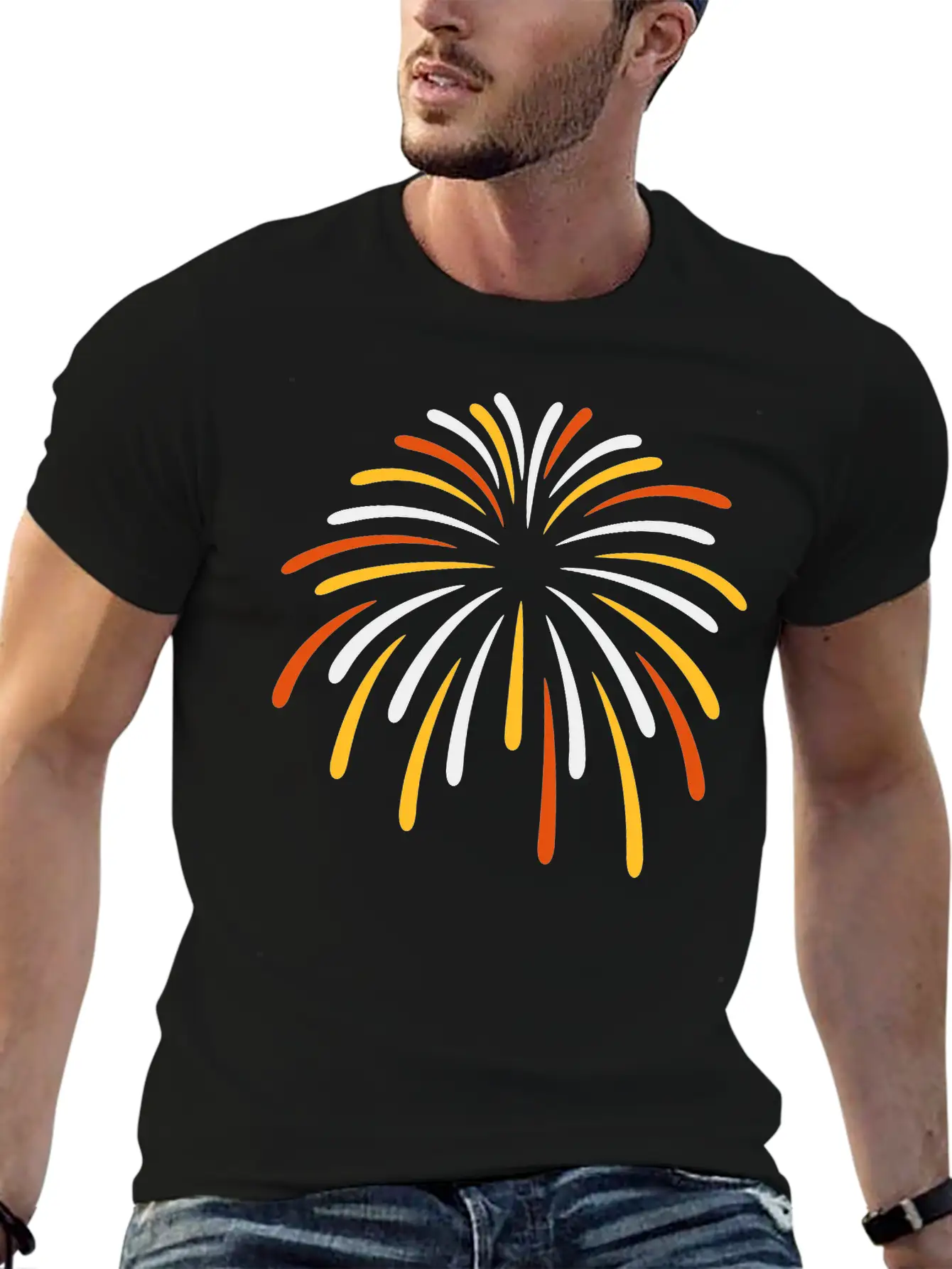Colorful Sky Fireworks New Breathable Soft Cotton T-Shirt – Timeless Casual Look