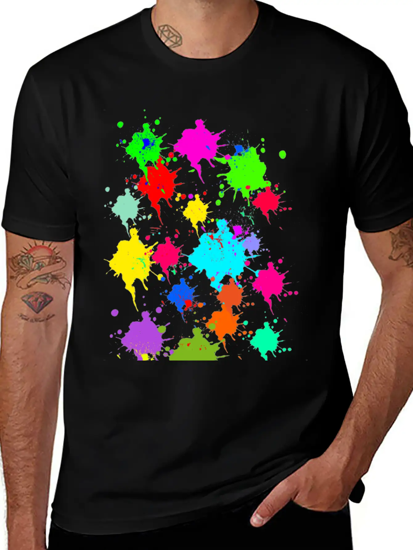 Colorful Splash Casual Graphic T-Shirt – Simple And Comfortable Daily Wear
