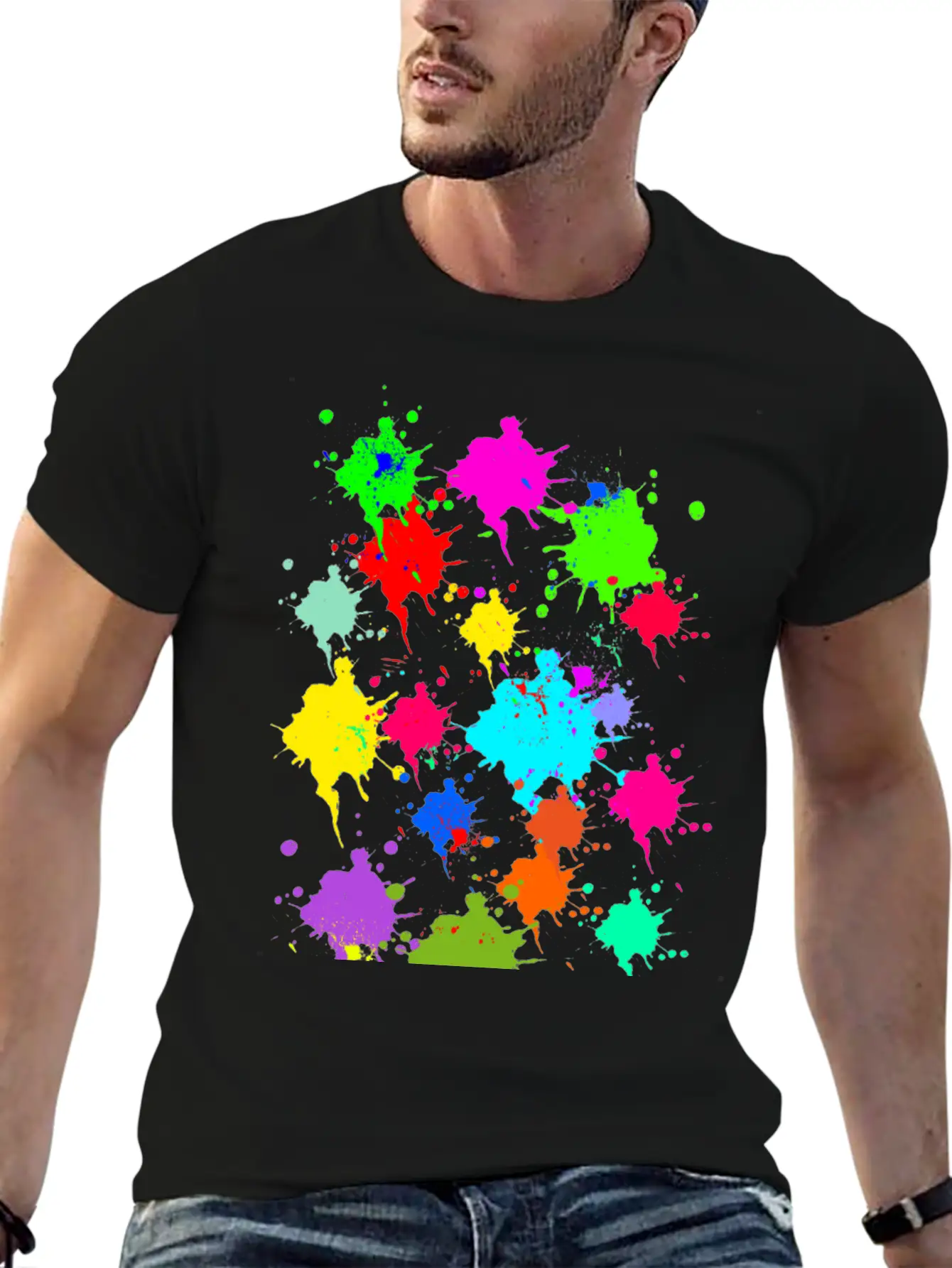 Colorful Splash Casual Graphic T-Shirt – Simple And Comfortable Daily Wear