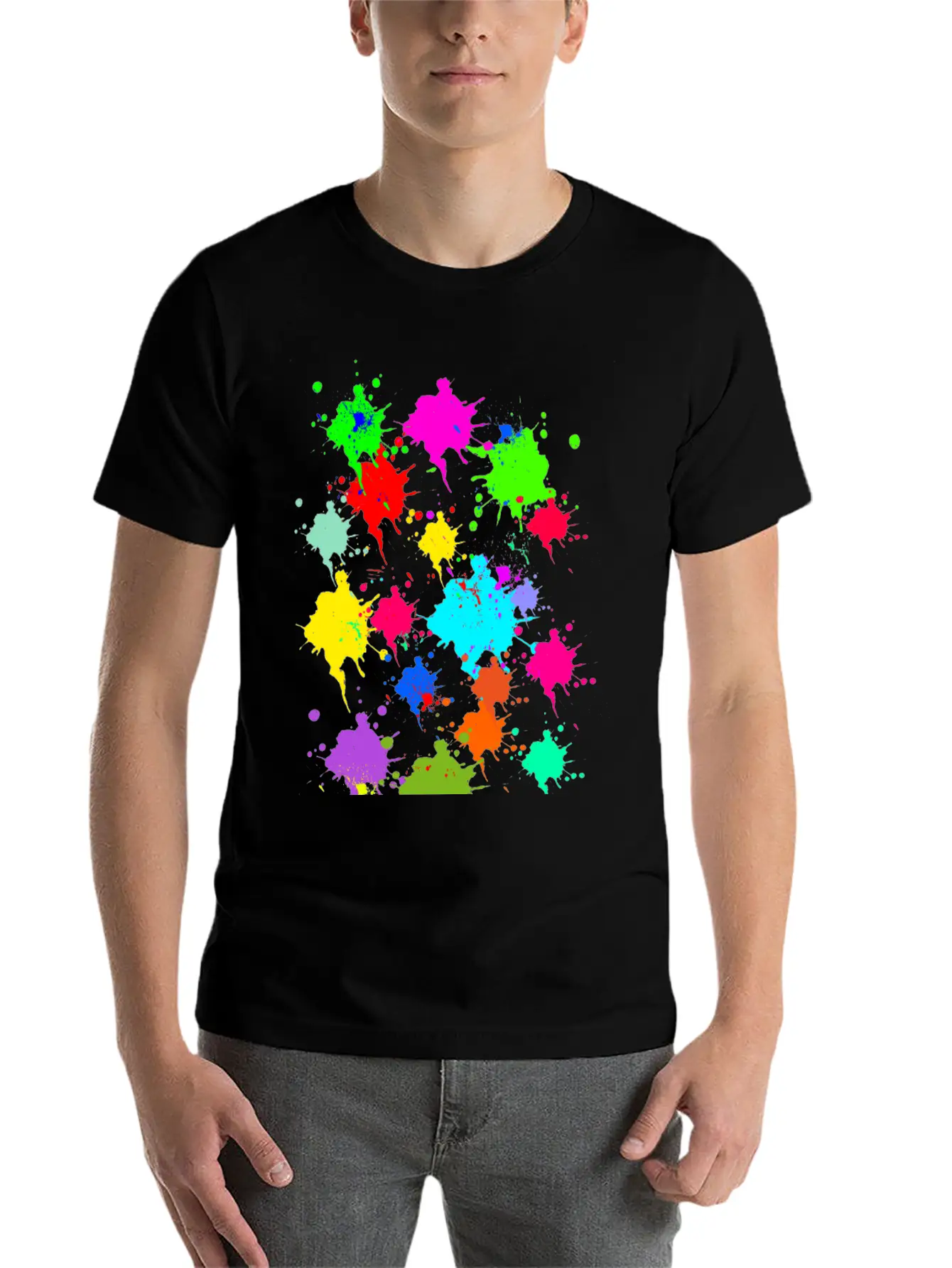Colorful Splash Casual Graphic T-Shirt – Simple And Comfortable Daily Wear