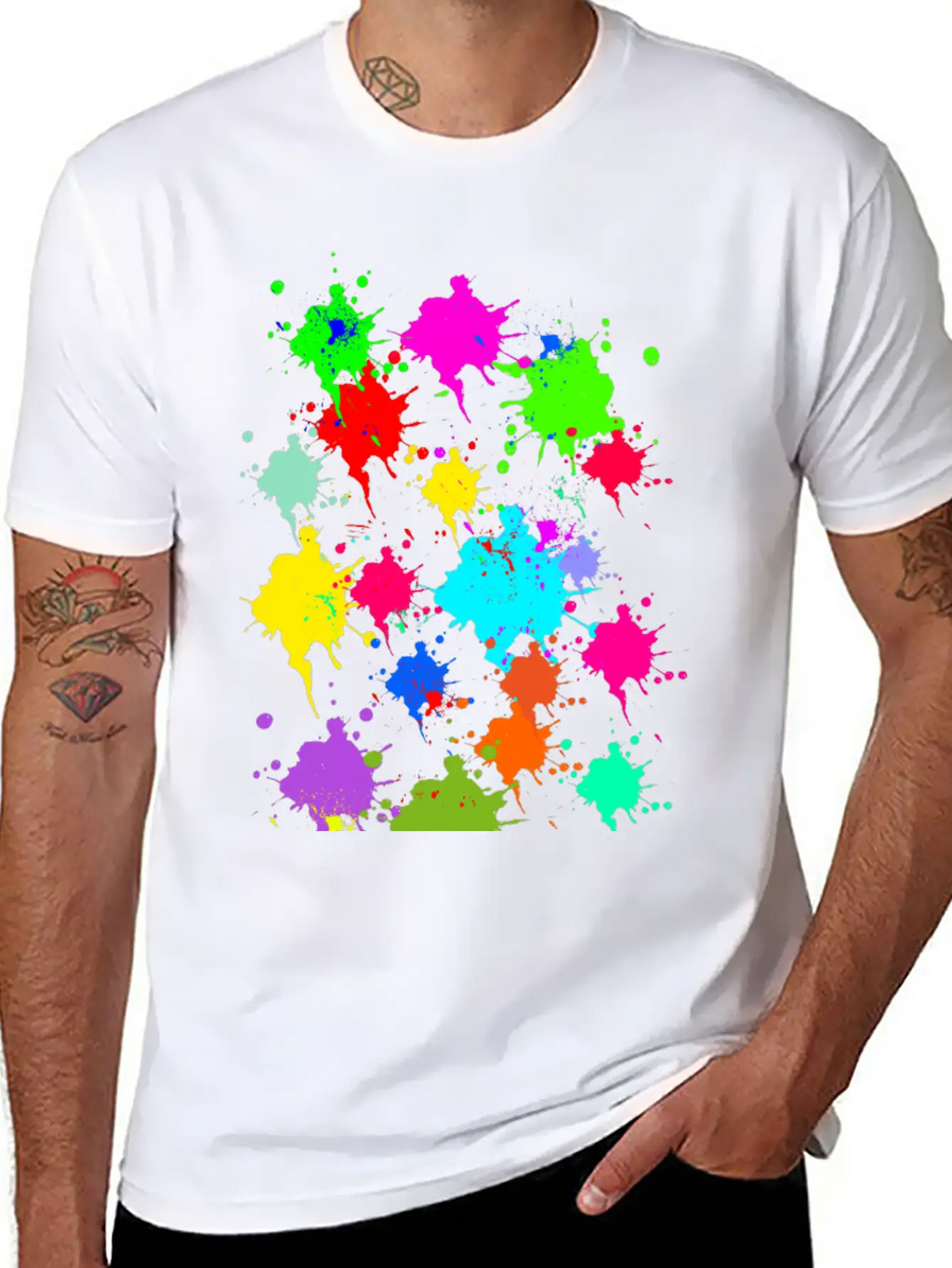 Colorful Splash Casual Graphic T-Shirt – Simple And Comfortable Daily Wear