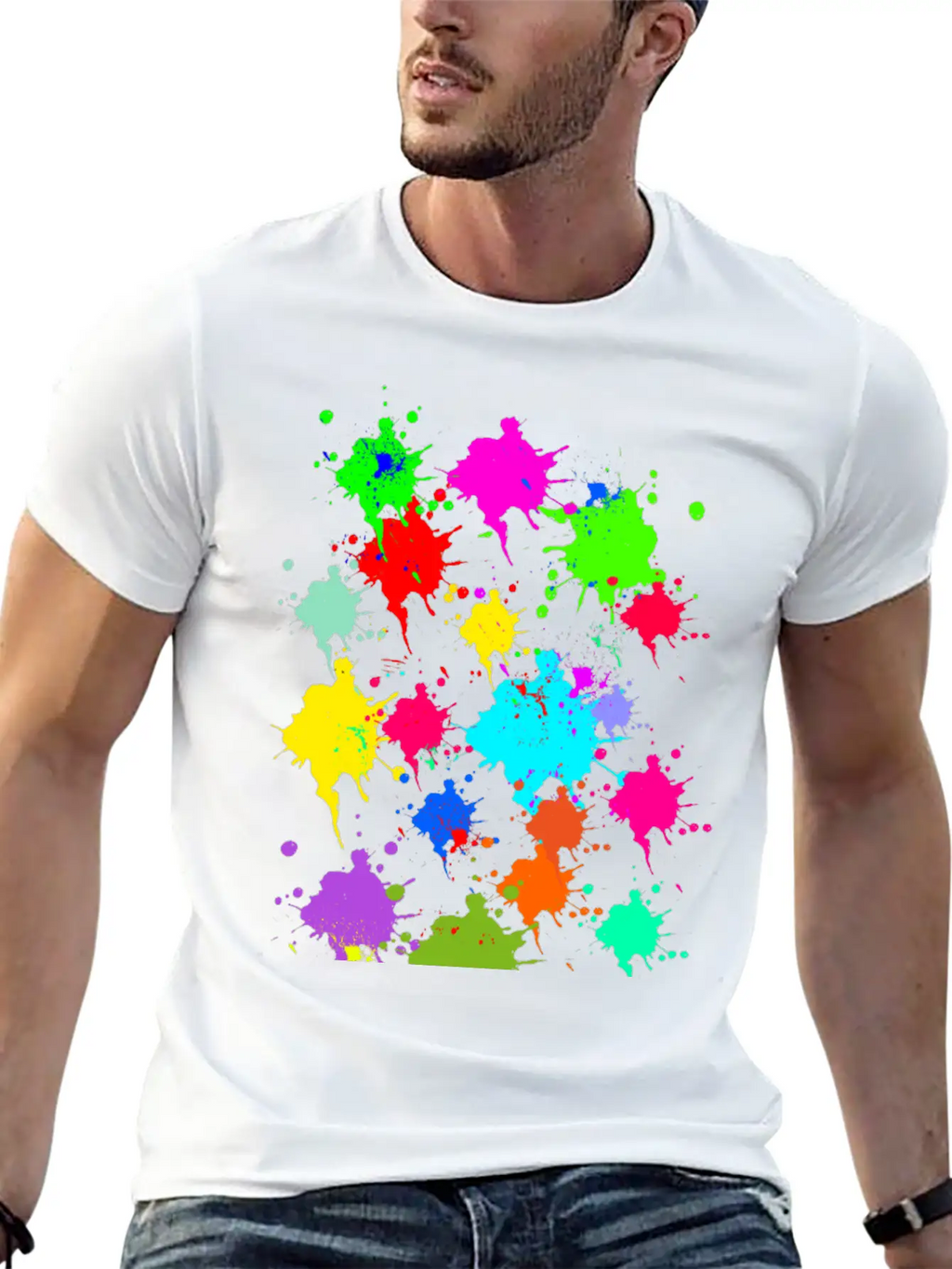 Colorful Splash Casual Graphic T-Shirt – Simple And Comfortable Daily Wear