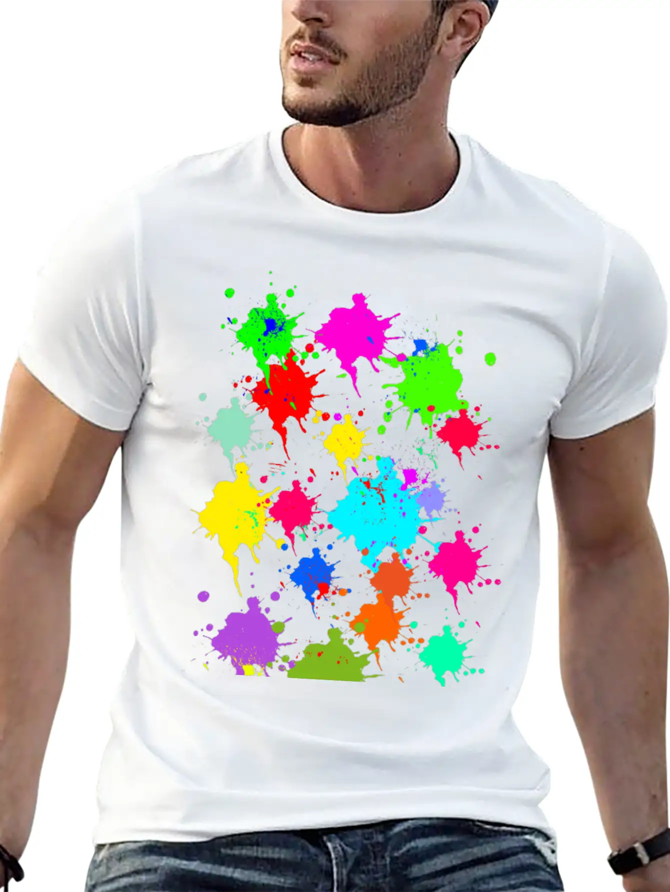 Colorful Splash Casual Graphic T-Shirt – Simple And Comfortable Daily Wear