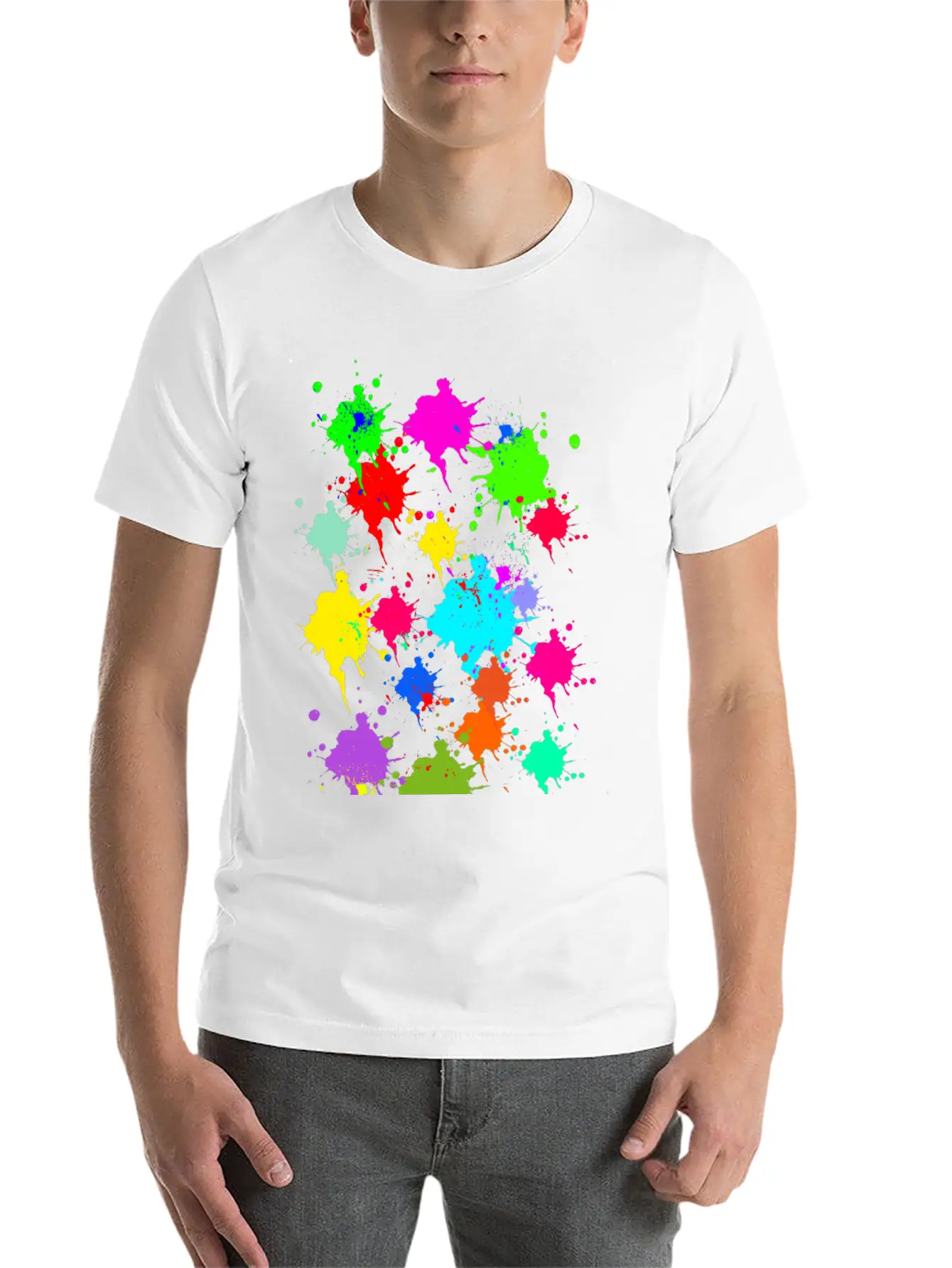 Colorful Splash Casual Graphic T-Shirt – Simple And Comfortable Daily Wear