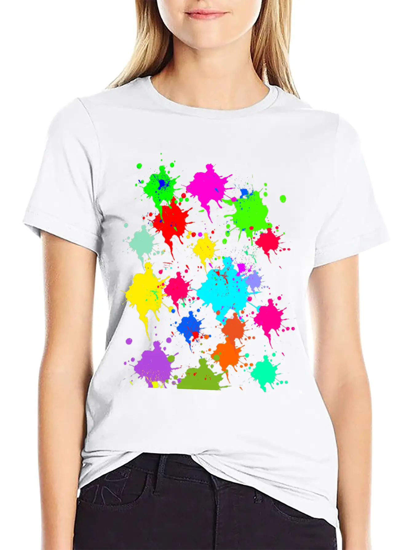 Colorful Splash Casual Graphic T-Shirt – Simple And Comfortable Daily Wear