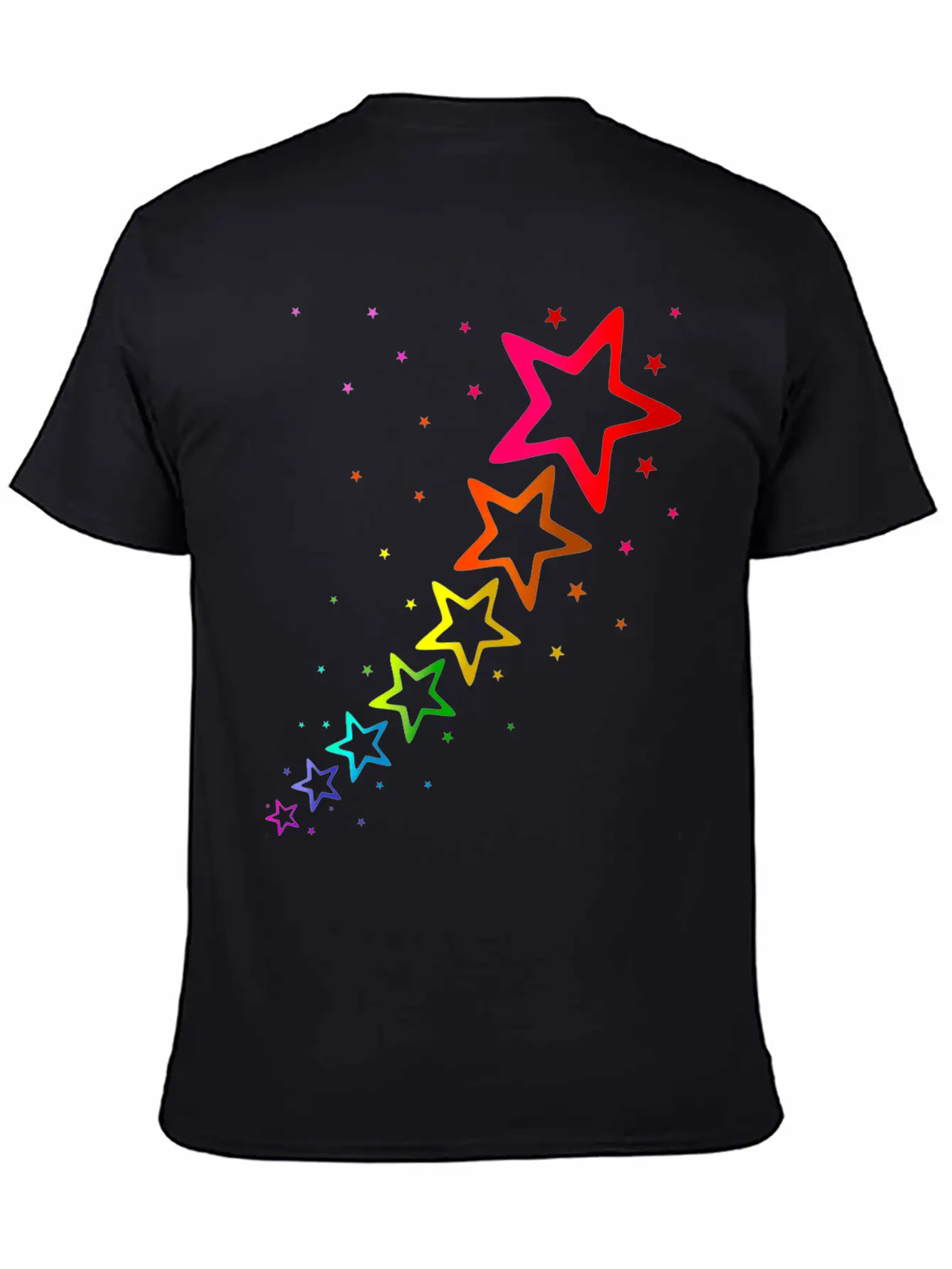 Colorful Stars Rainbow Color Unisex Casual T-Shirt – Clean Design For Daily Comfort
