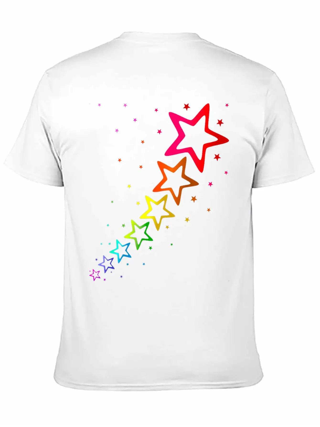 Colorful Stars Rainbow Color Unisex Casual T-Shirt – Clean Design For Daily Comfort