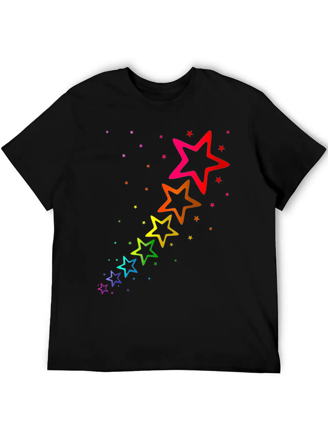 Colorful Stars Rainbow Color Unisex Casual T-Shirt – Clean Design For Daily Comfort