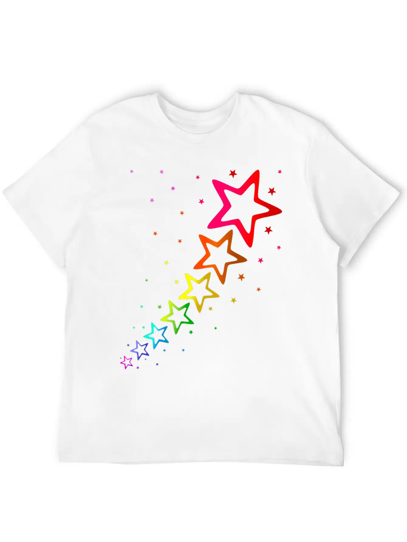 Colorful Stars Rainbow Color Unisex Casual T-Shirt – Clean Design For Daily Comfort