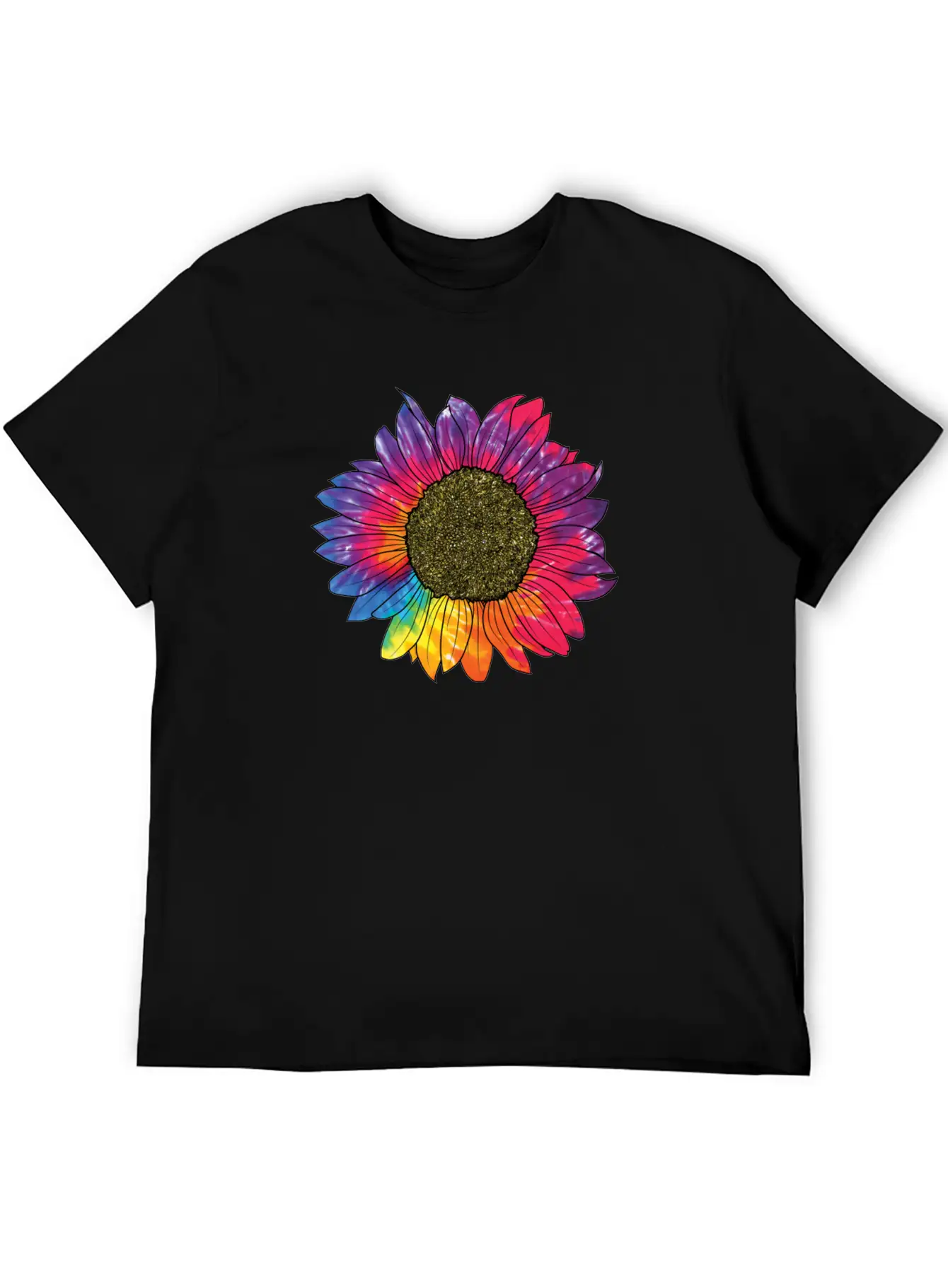 Colorful Sunflower Tie Dye Breathable Soft Cotton T-Shirt – Timeless Casual Look