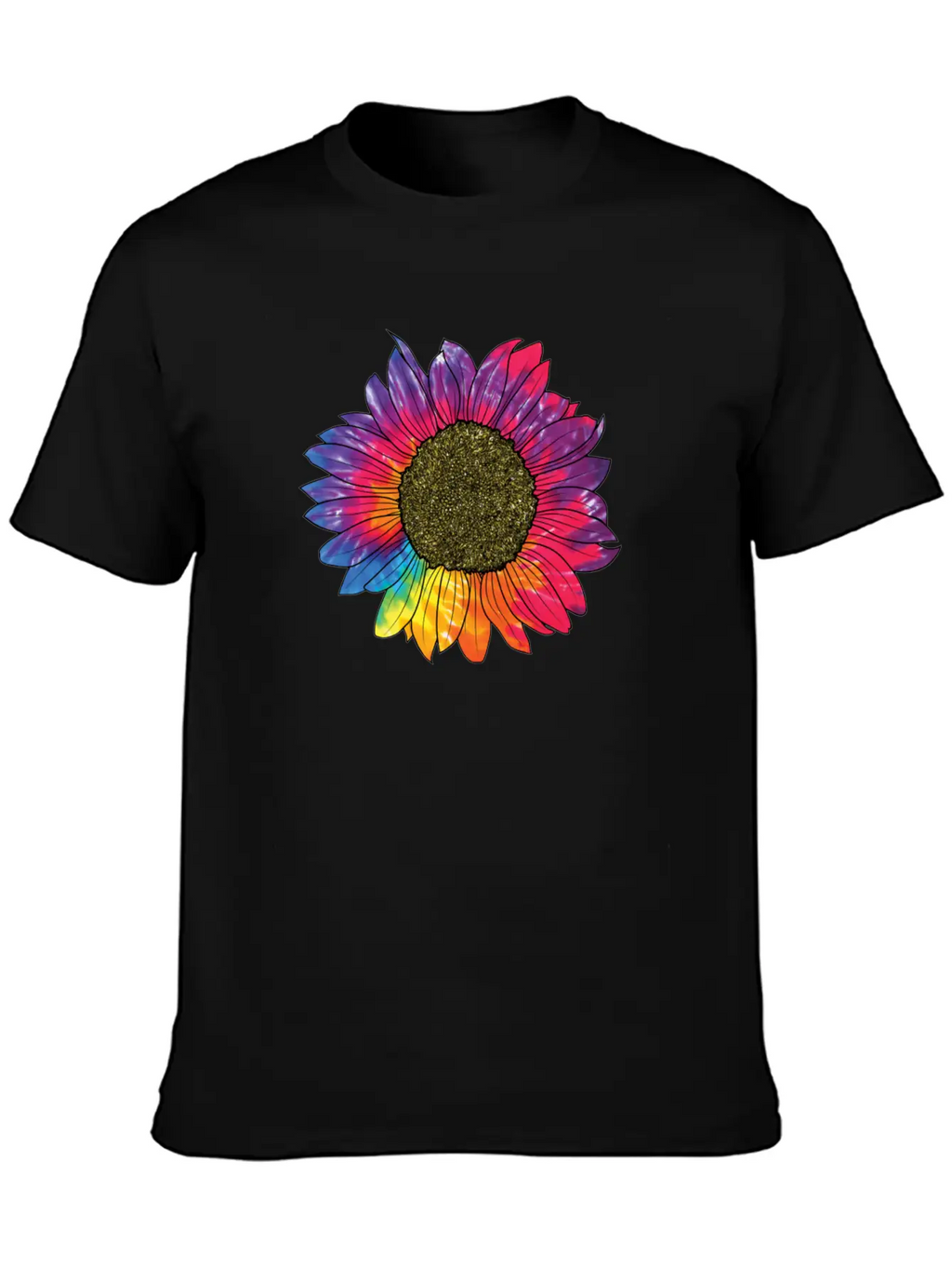 Colorful Sunflower Tie Dye Breathable Soft Cotton T-Shirt – Timeless Casual Look