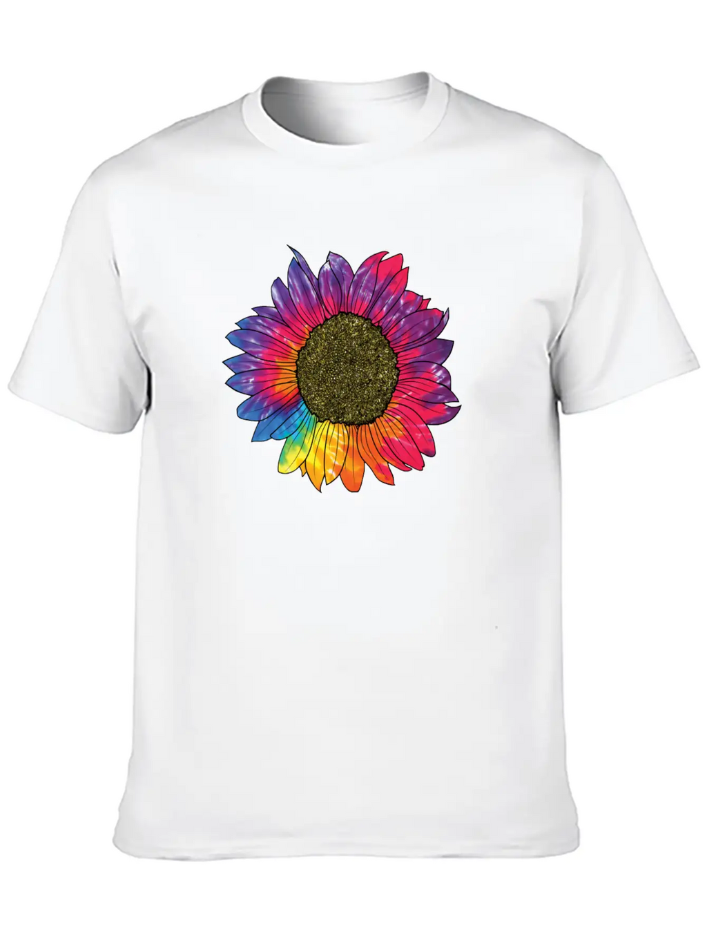 Colorful Sunflower Tie Dye Breathable Soft Cotton T-Shirt – Timeless Casual Look