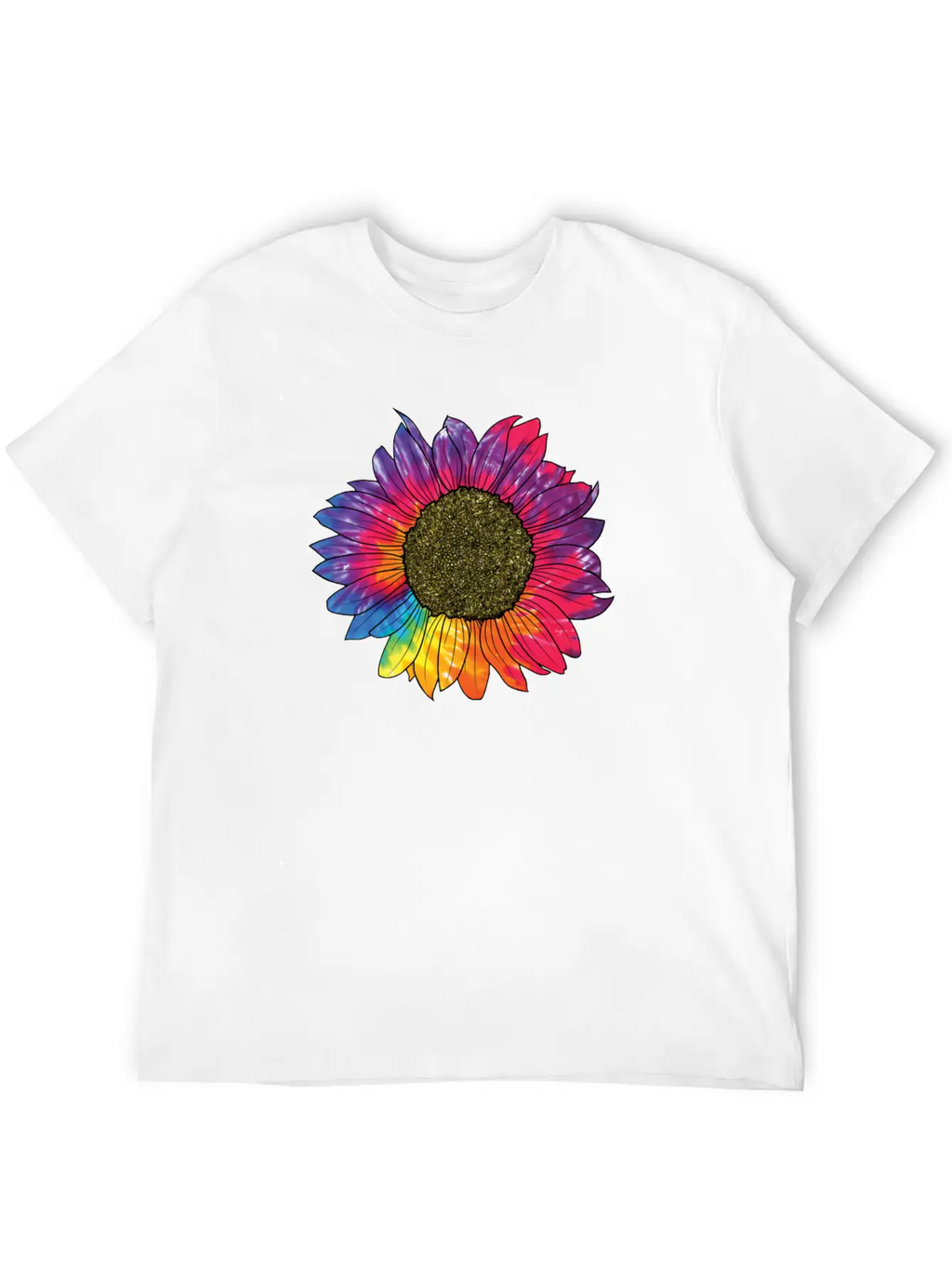 Colorful Sunflower Tie Dye Breathable Soft Cotton T-Shirt – Timeless Casual Look